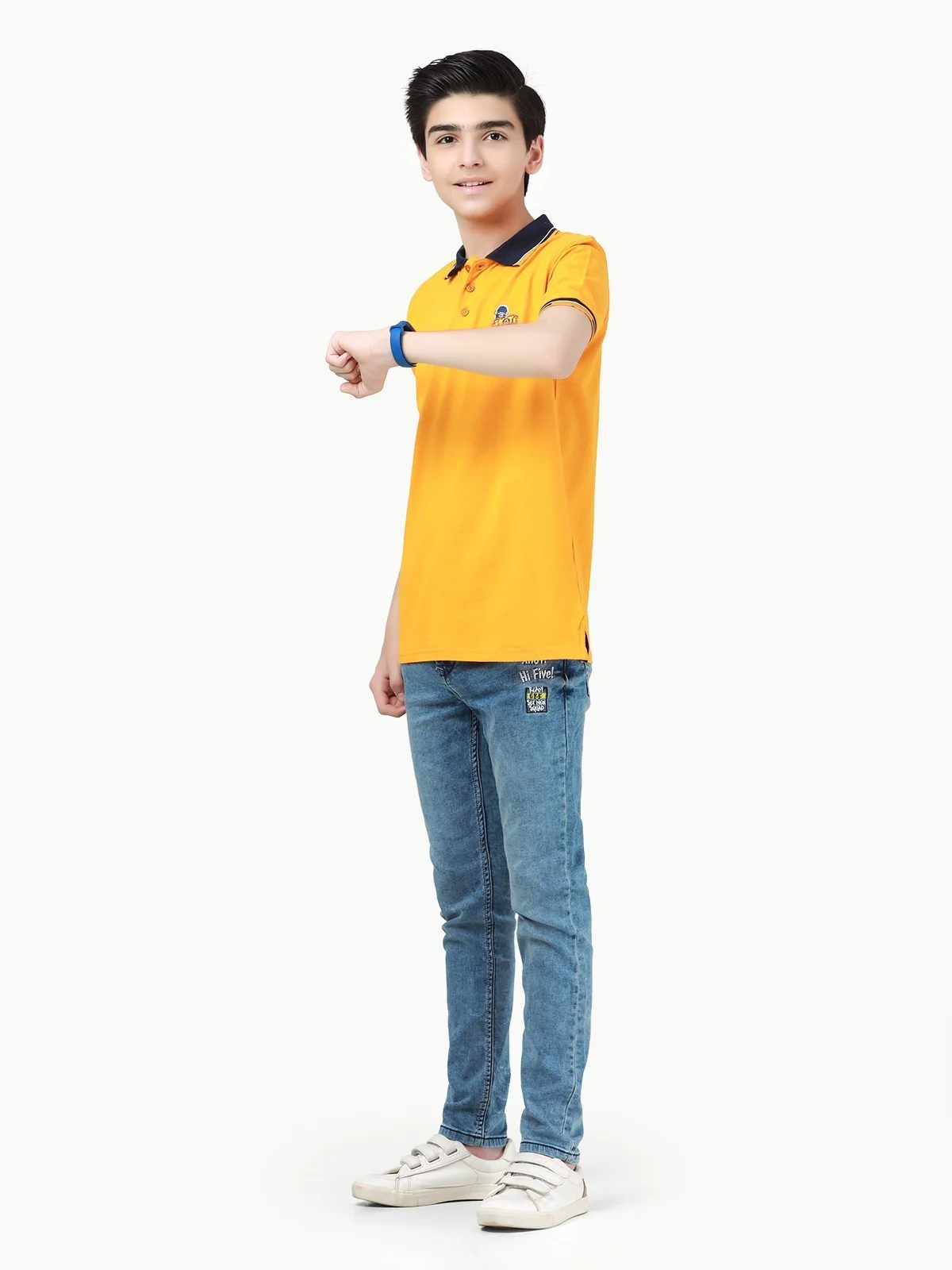 Boy's Light Orange Polo Shirt - EBTPS23-031 - Image 3