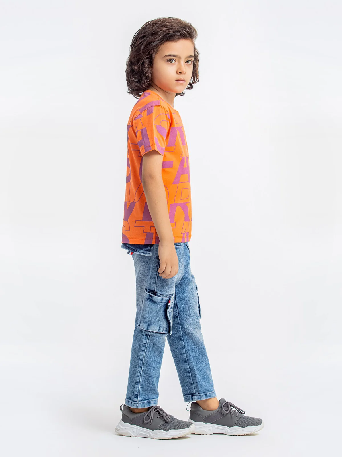 Boy's Light Orange T-Shirt - EBTTS23-023 - Image 3