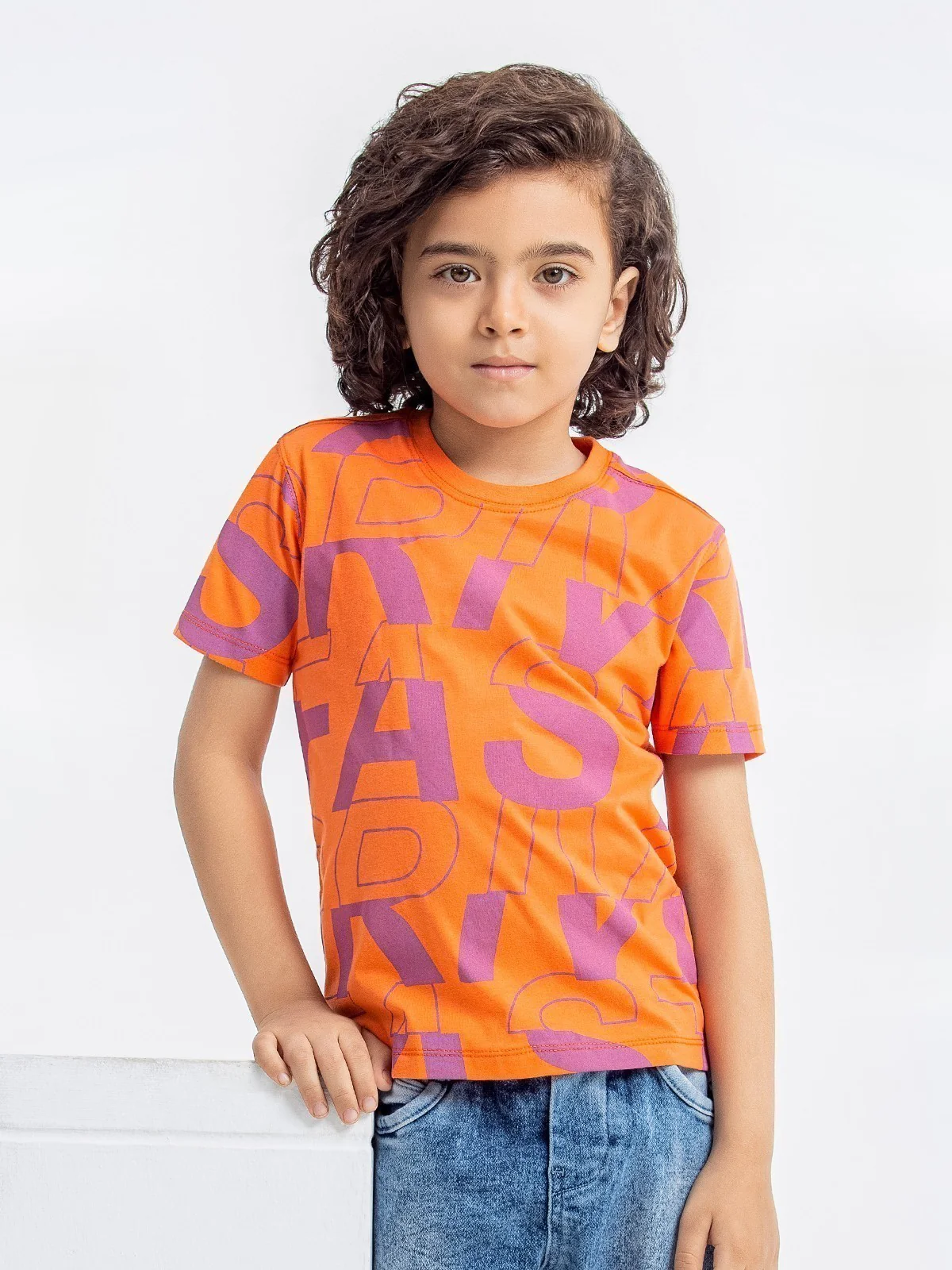 Boy's Light Orange T-Shirt - EBTTS23-023 - Image 4