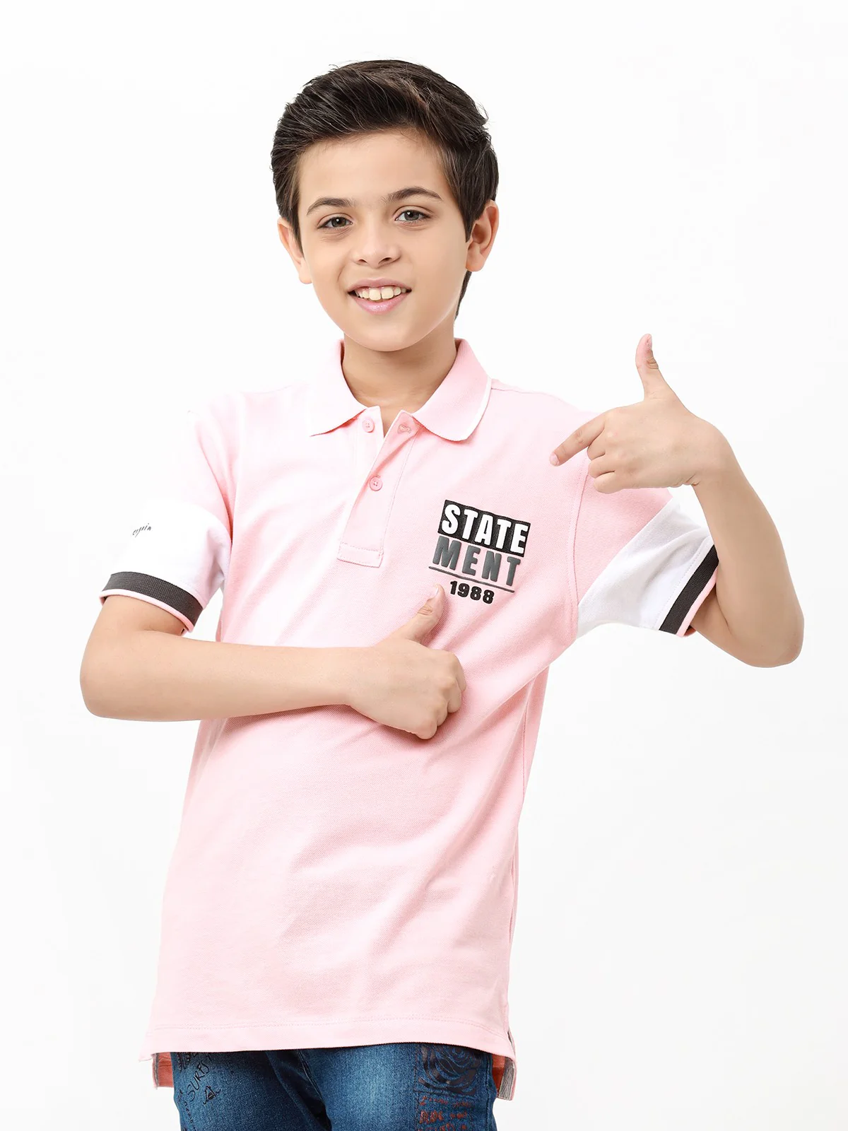 Boy's Light Pink Polo Shirt - EBTPS23-012 - Image 2