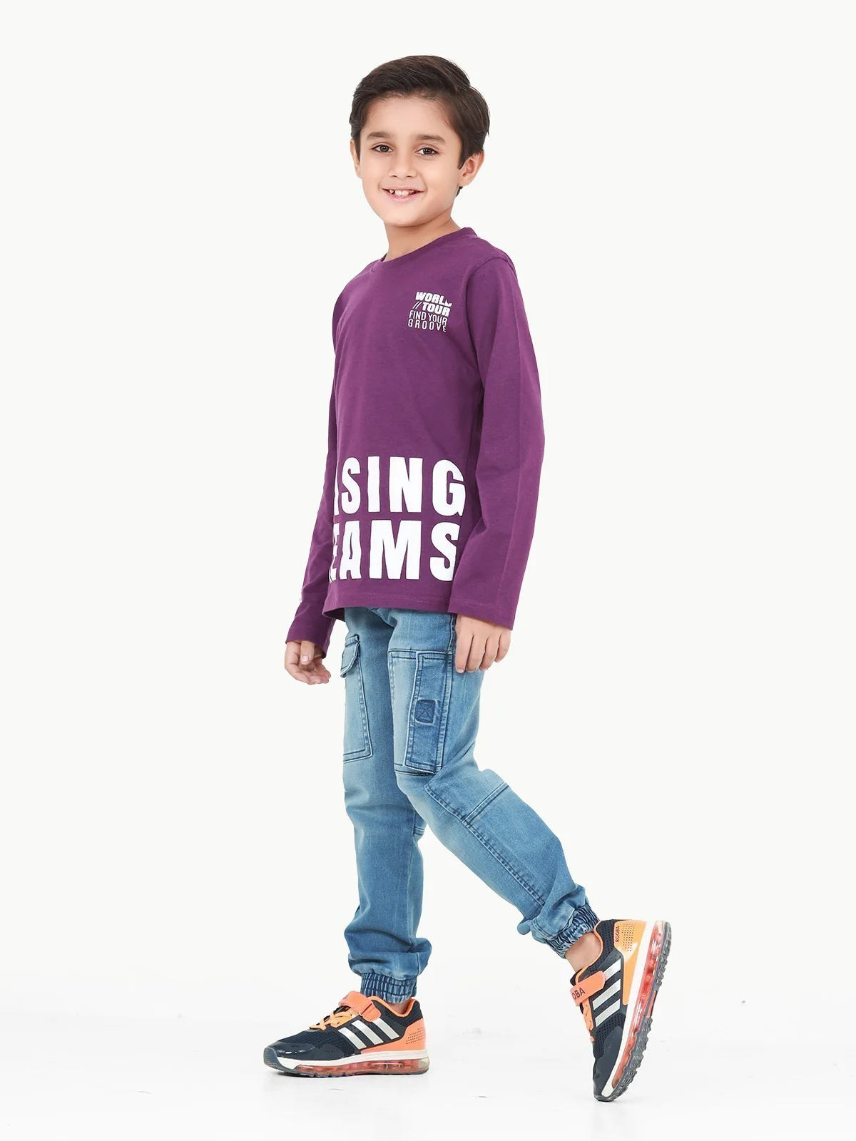 Boy's Light Purple Full Sleeve T-Shirt - EBTGF22-021 - Image 3