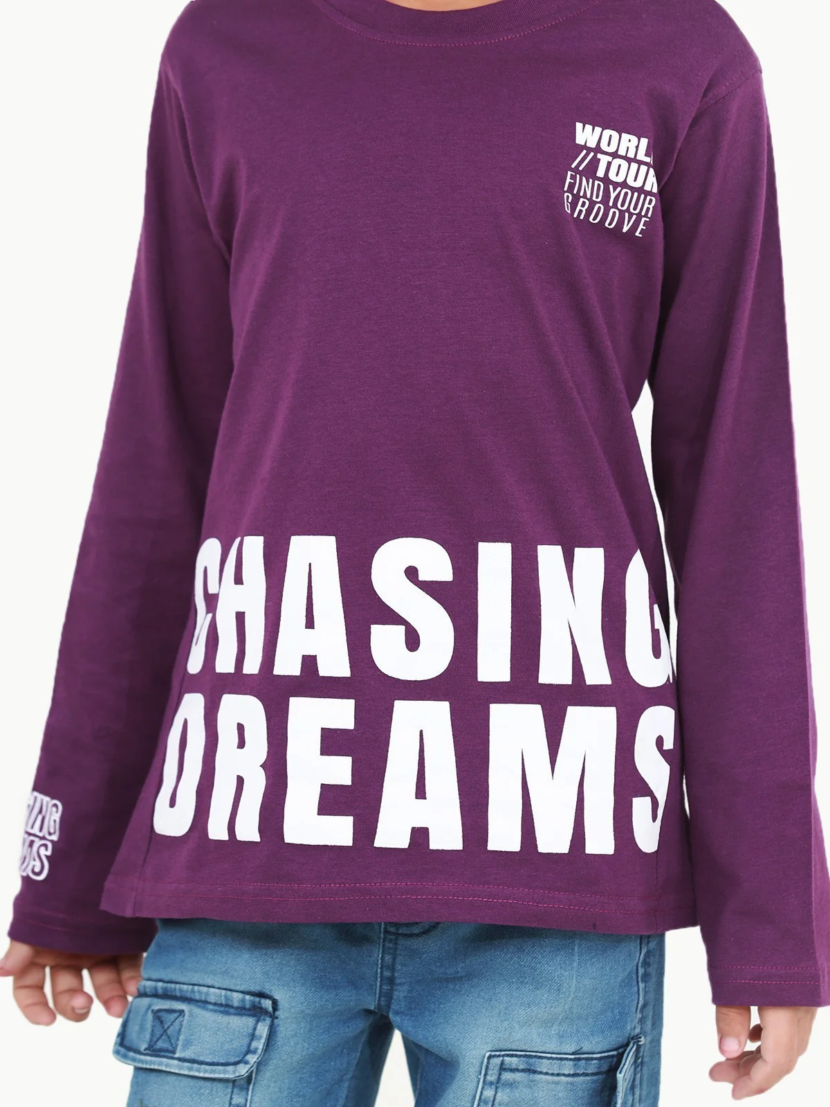 Boy's Light Purple Full Sleeve T-Shirt - EBTGF22-021 - Image 4