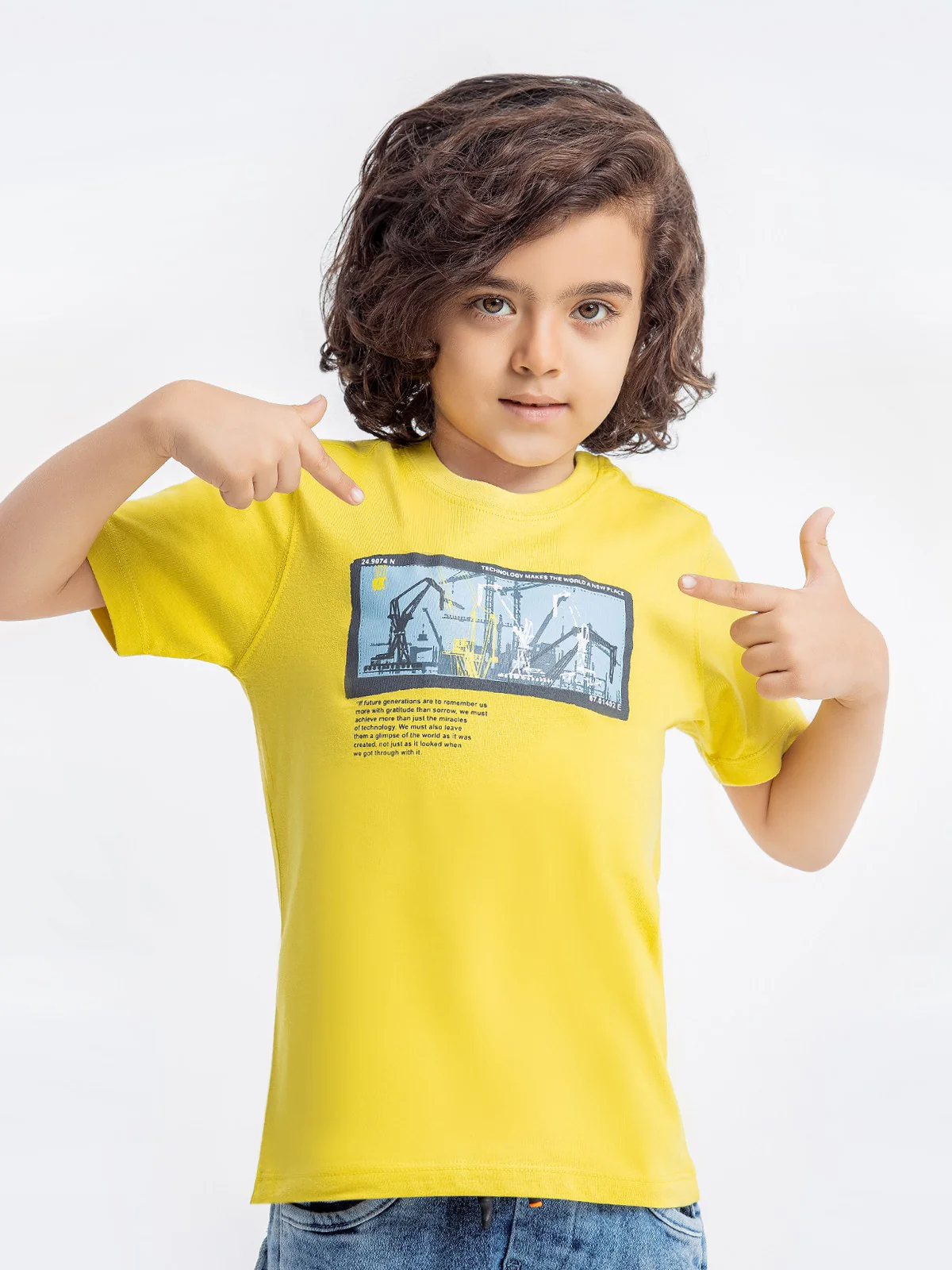 Boy's Lime Yellow T-Shirt - EBTTS23-025 - Image 2