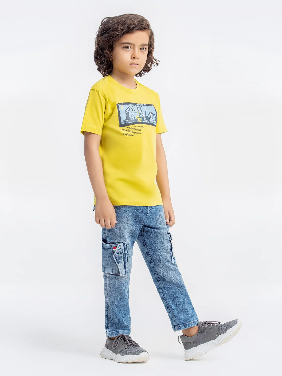 Boy's Lime Yellow T-Shirt - EBTTS23-025 - Image 3