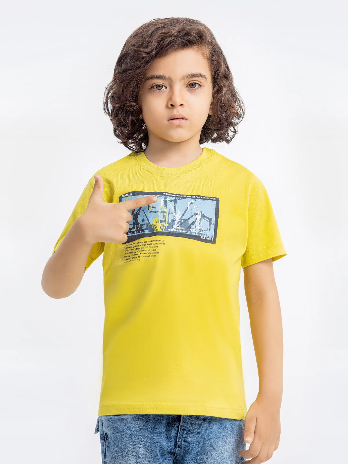 Boy's Lime Yellow T-Shirt - EBTTS23-025 - Image 4