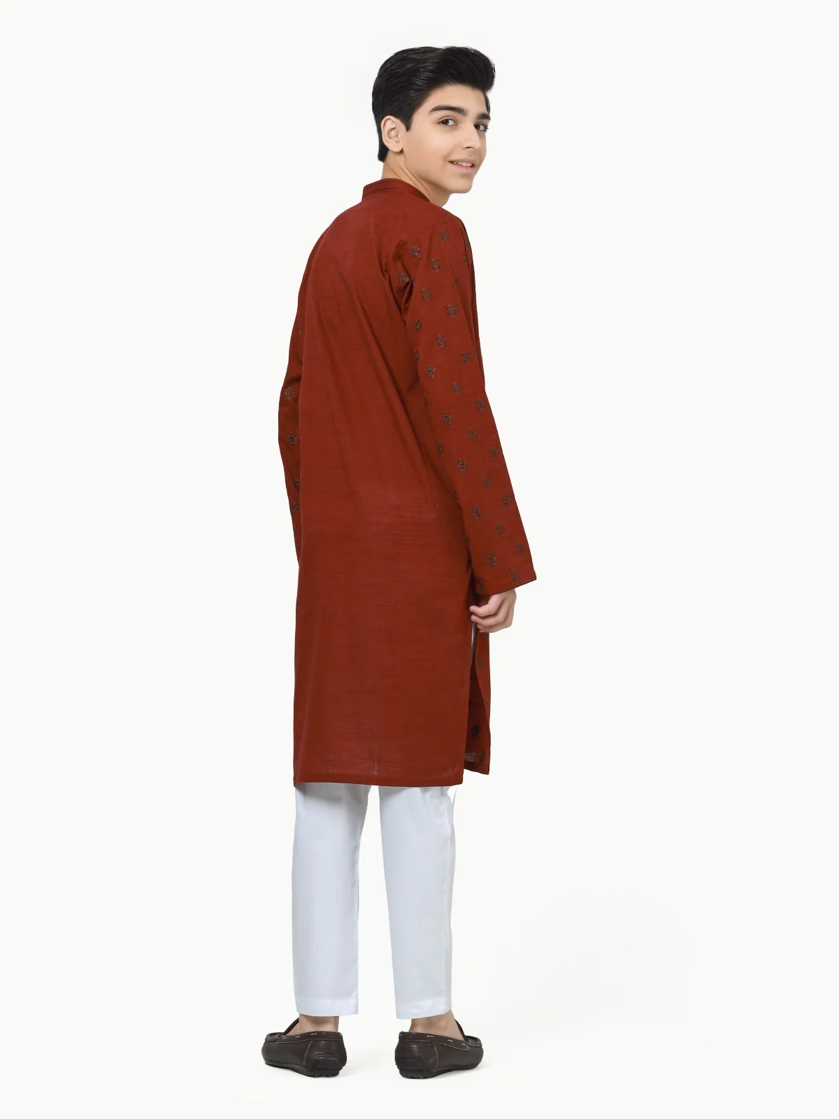 Boy's Maroon Kurta Ceremonial - EBTKC22-013 - Image 5