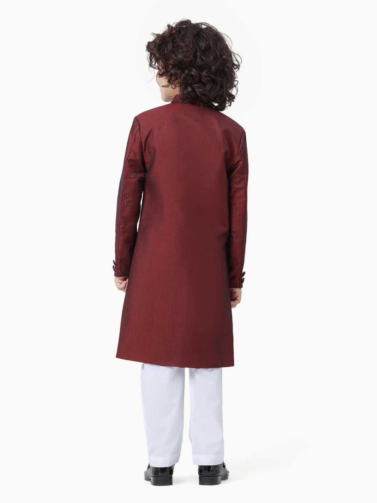 Boy's Maroon Sherwani - EBTS22-34010 - Image 6