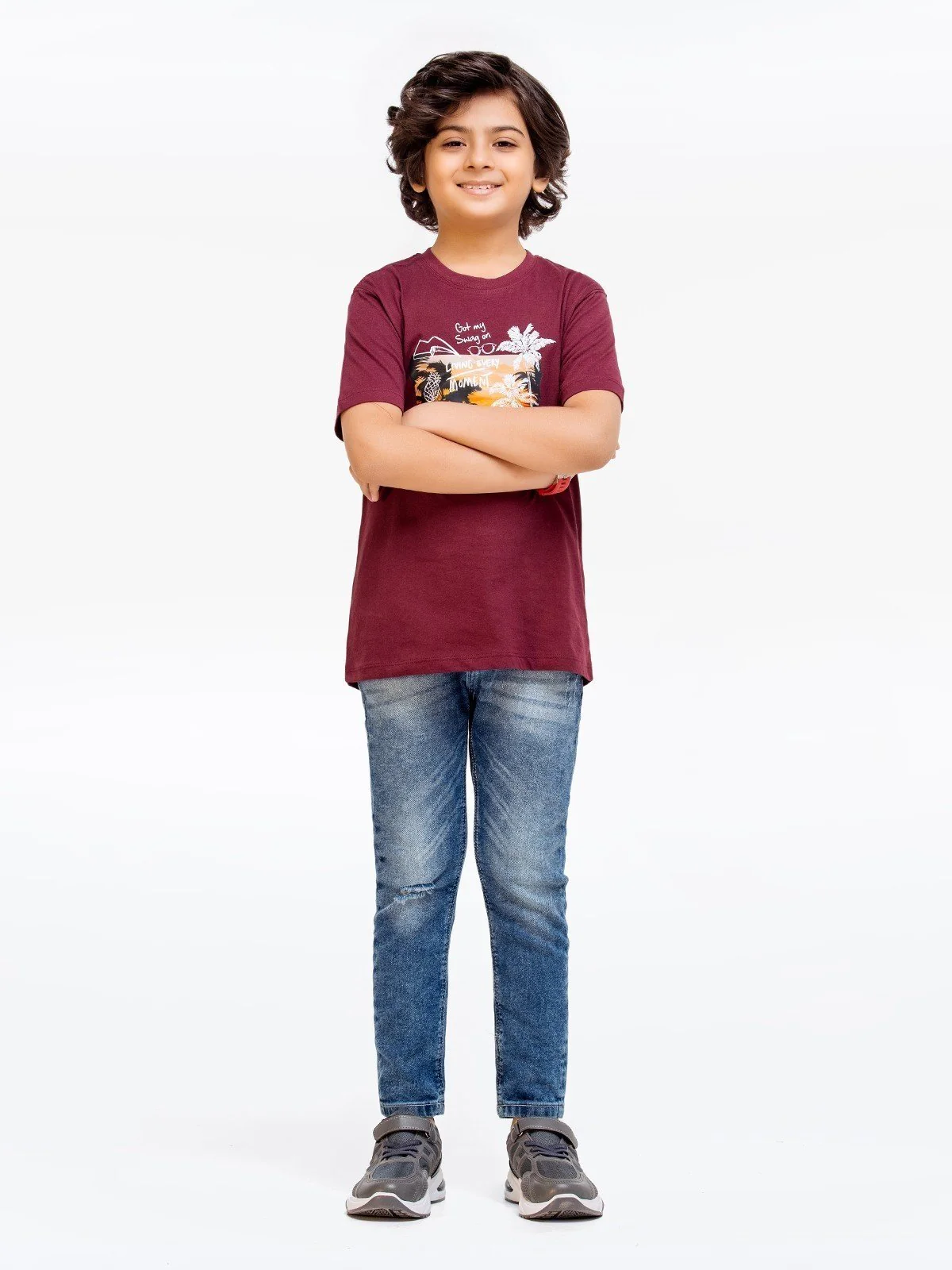 Boy's Maroon T-Shirt - EBTTS23-050 - Image 2