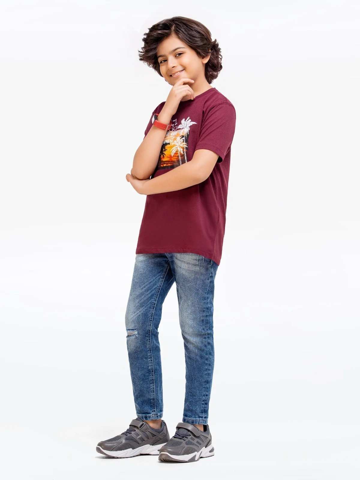 Boy's Maroon T-Shirt - EBTTS23-050 - Image 3