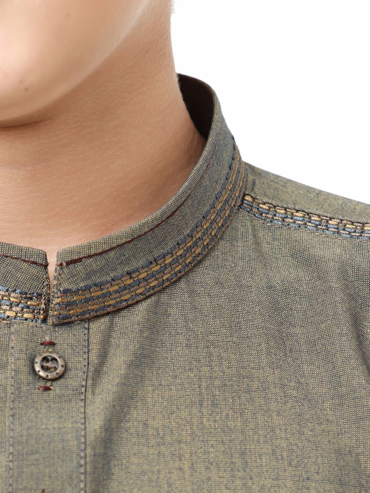 Boy's Mehndi Kurta Shalwar - EBTKS23-3862 - Image 3