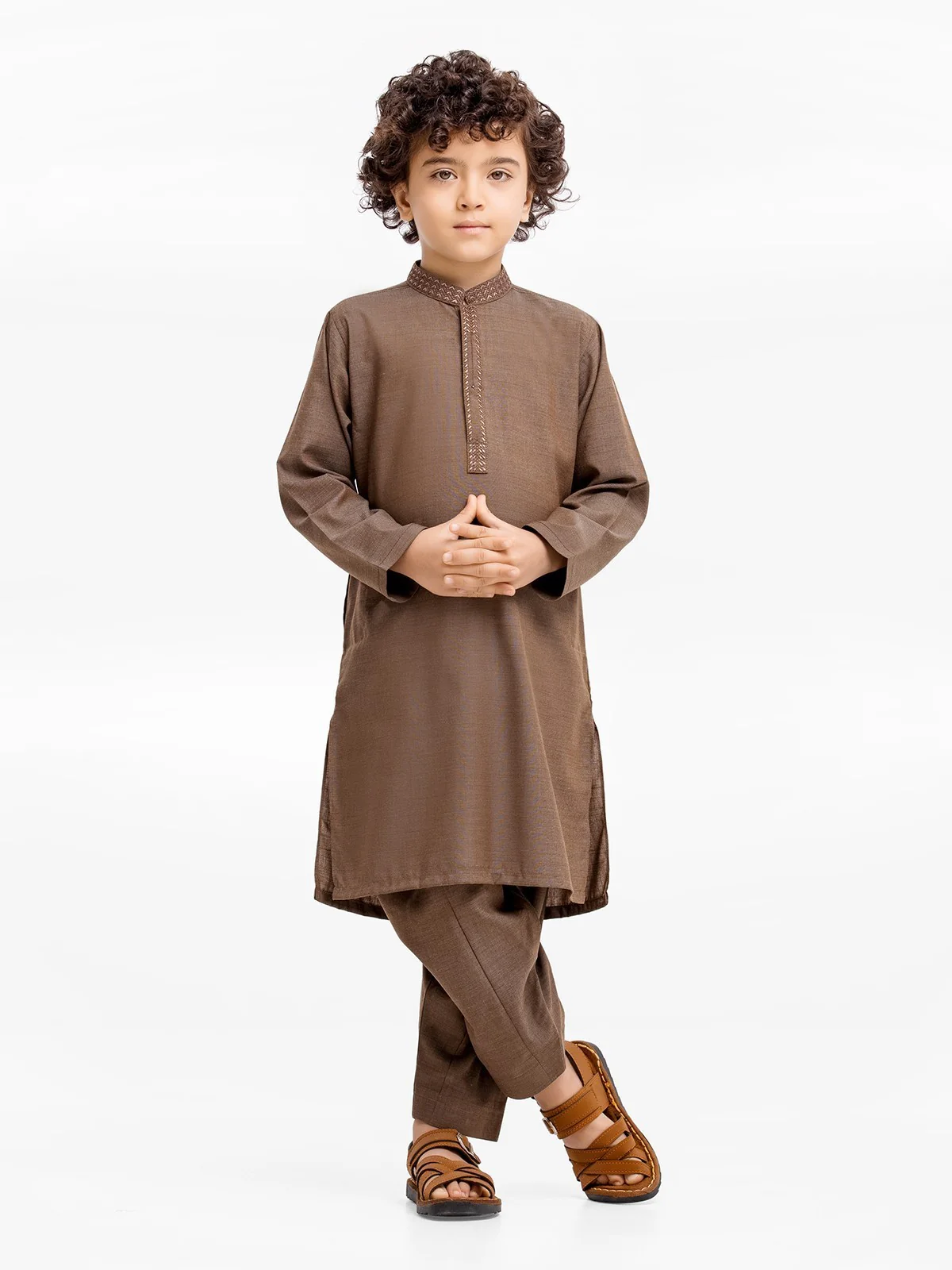Boy's Mehndi Kurta Shalwar - EBTKS23-3890 - Image 2