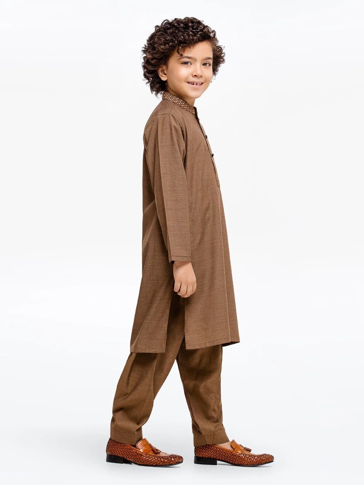 Boy's Mehndi Kurta Shalwar - EBTKS23-3895 - Image 3