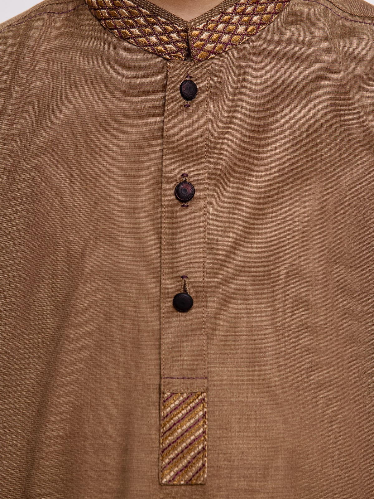 Boy's Mehndi Kurta Shalwar - EBTKS23-3895 - Image 4