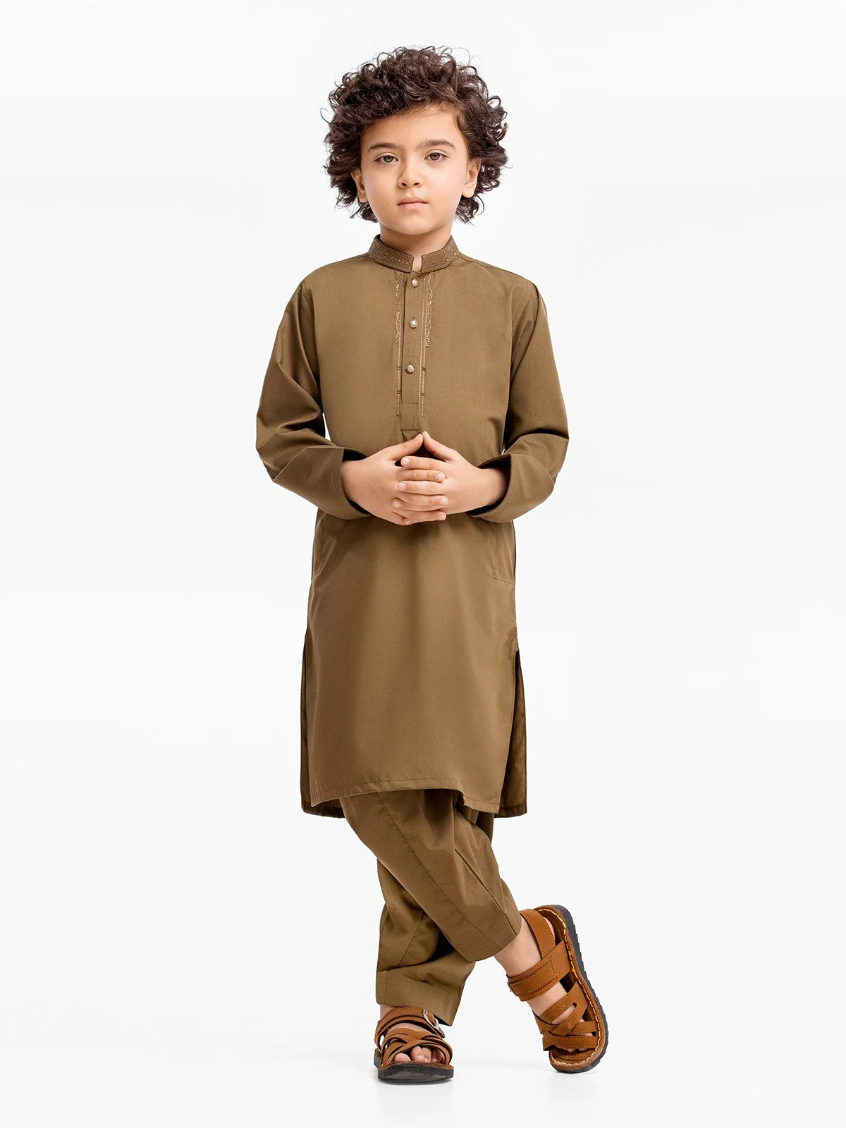 Boy's Mehndi Kurta Shalwar - EBTKS23-3898 - Image 2
