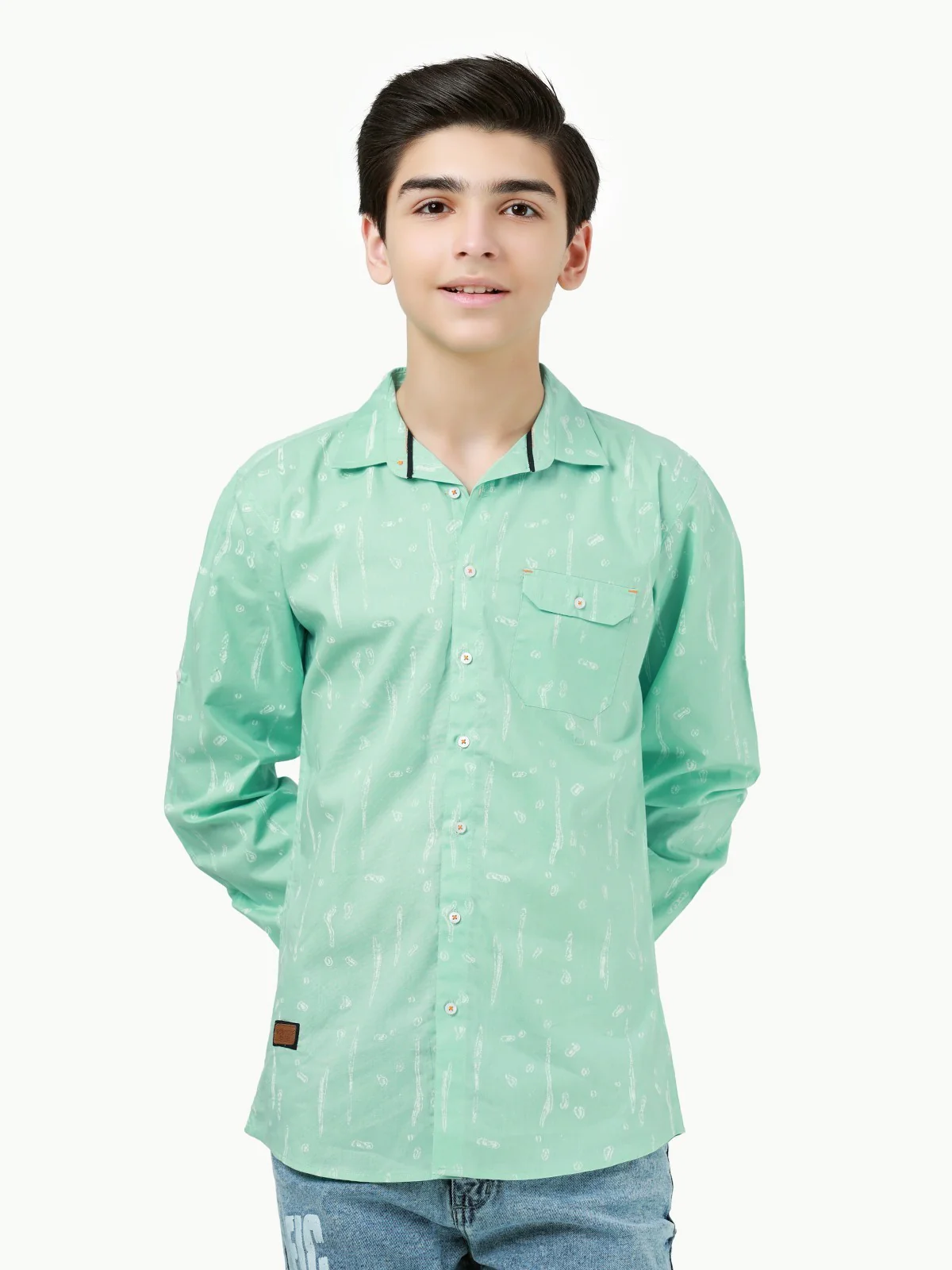 Boy's Mint Green Shirt - EBTS23-27429 - Image 2
