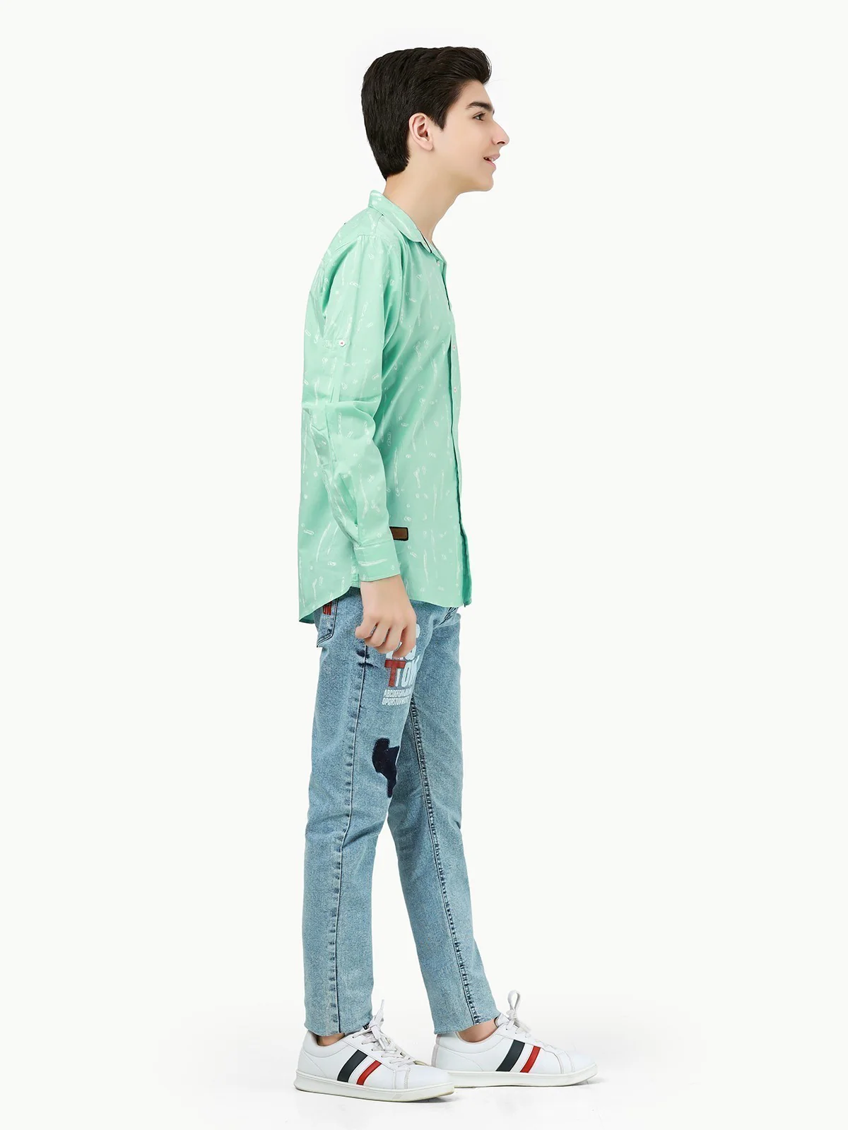 Boy's Mint Green Shirt - EBTS23-27429 - Image 3