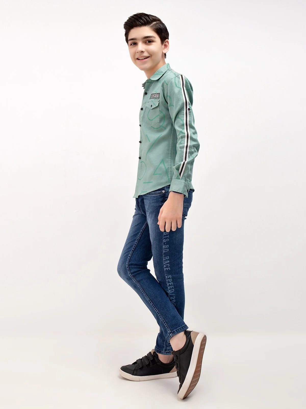 Boy's Mist Green Shirt - EBTS22-27377 - Image 2