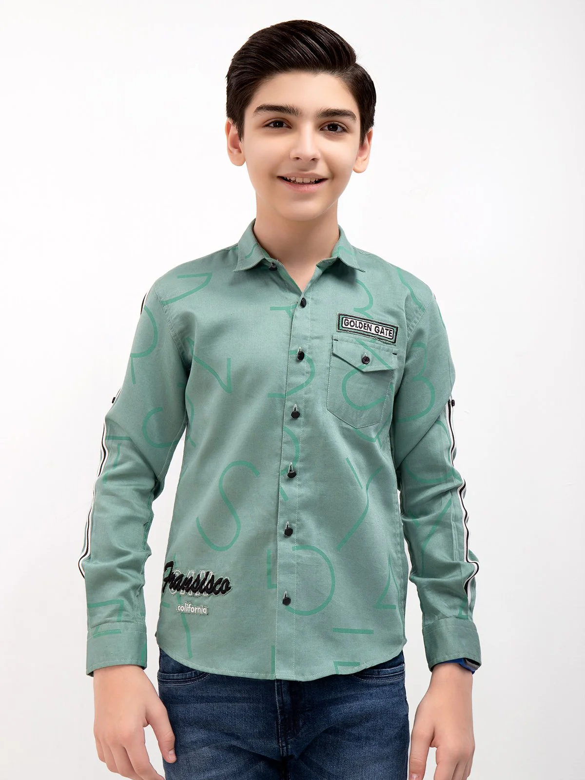 Boy's Mist Green Shirt - EBTS22-27377 - Image 4