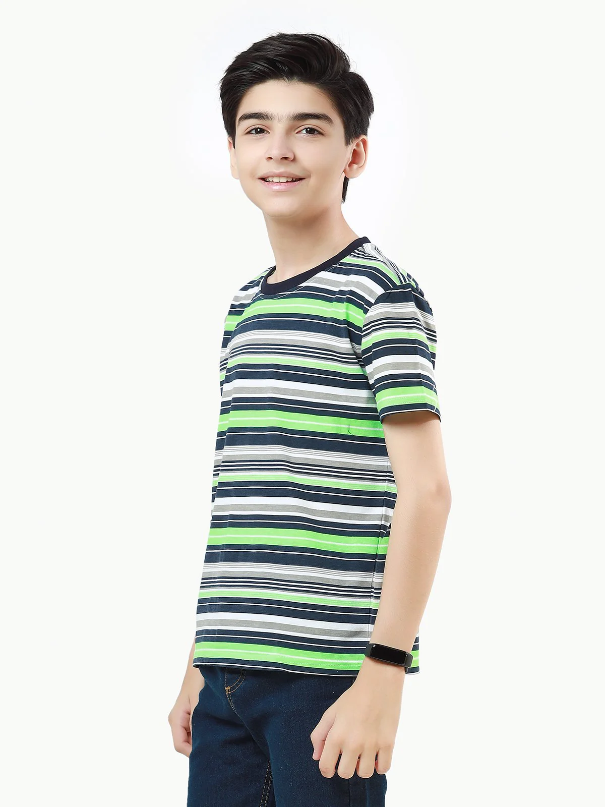 Boy's Multi Stripe T-Shirt - EBTTS22-013 - Image 3