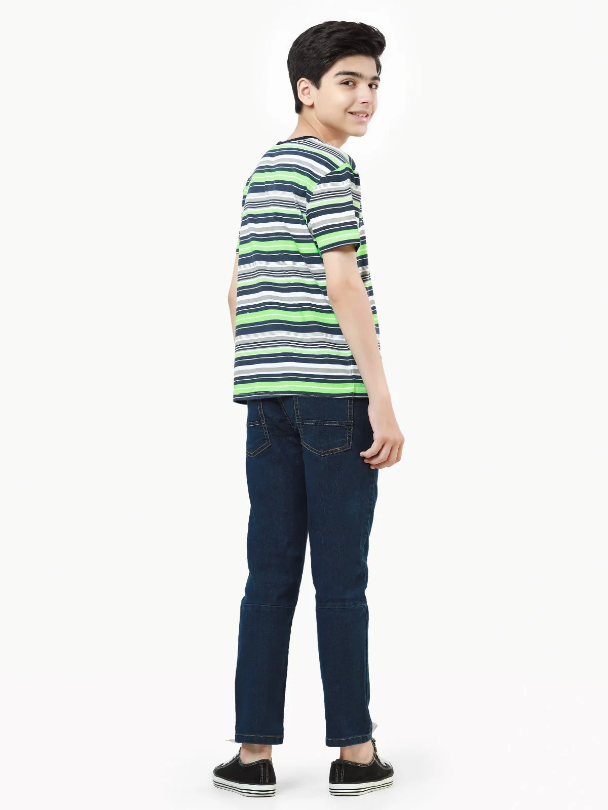 Boy's Multi Stripe T-Shirt - EBTTS22-013 - Image 4