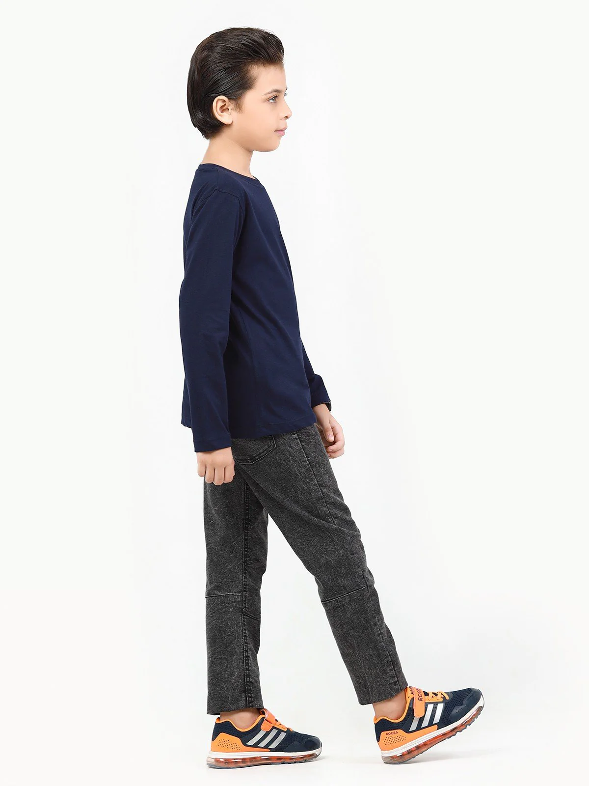 Boy's Navy Full Sleeves Basic Tee - EBTBF22-003 - Image 4