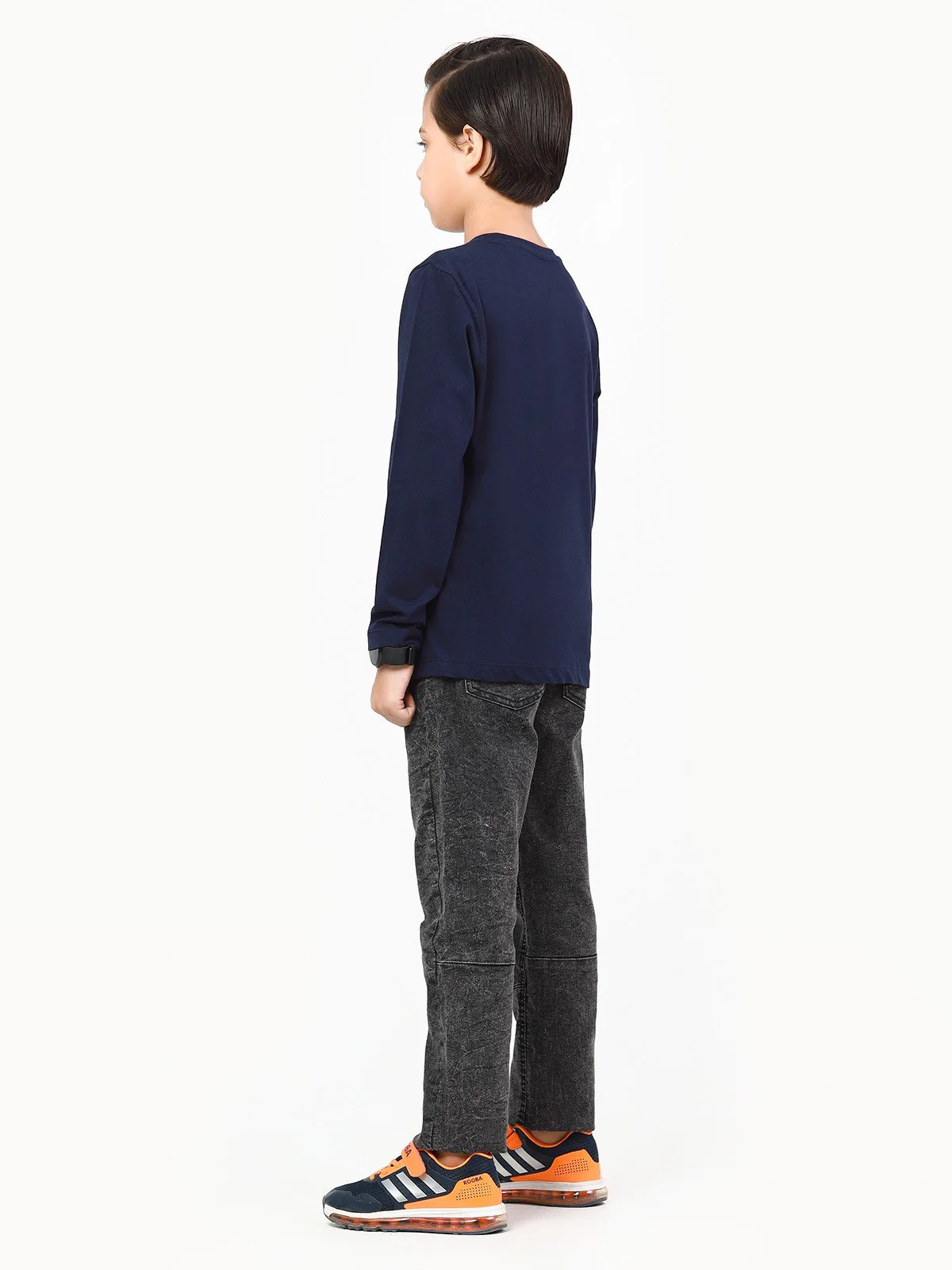 Boy's Navy Full Sleeves Basic Tee - EBTBF22-003 - Image 5