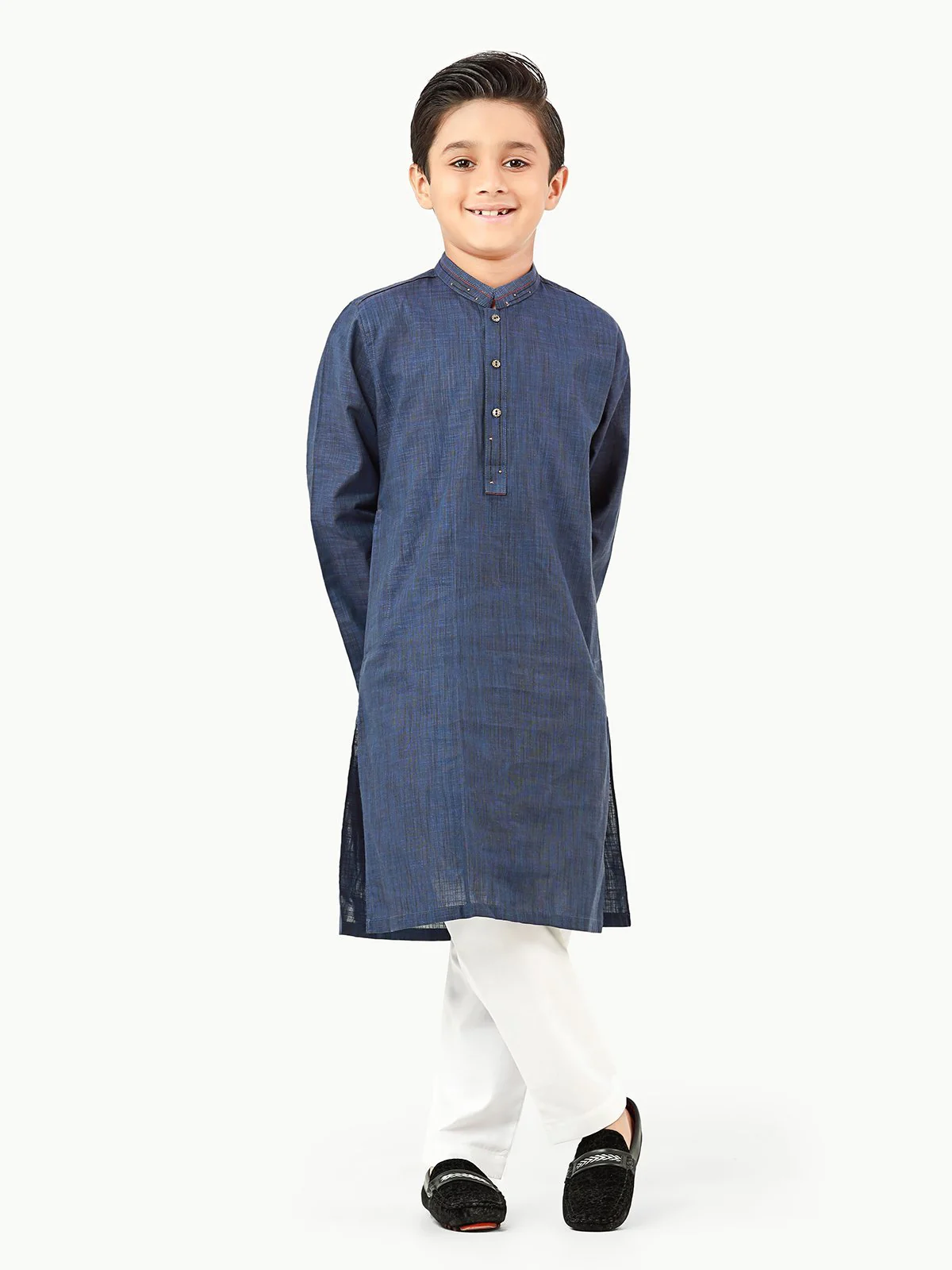 Boy's Navy Blue Kurta - EBTK22-3845