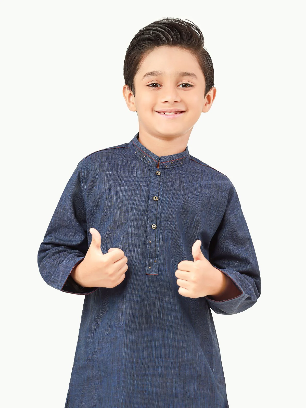 Boy's Navy Blue Kurta - EBTK22-3845 - Image 2