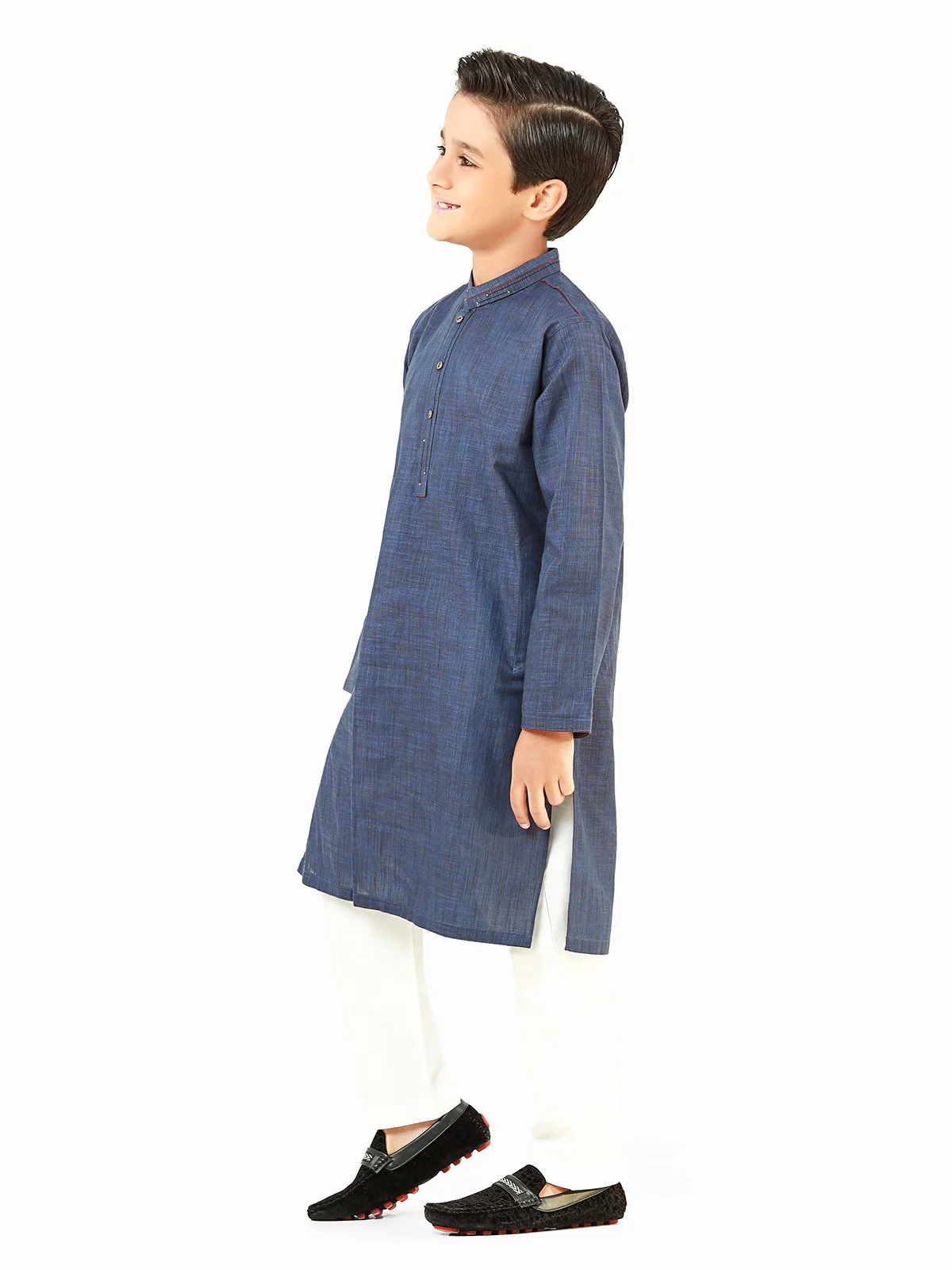 Boy's Navy Blue Kurta - EBTK22-3845 - Image 3