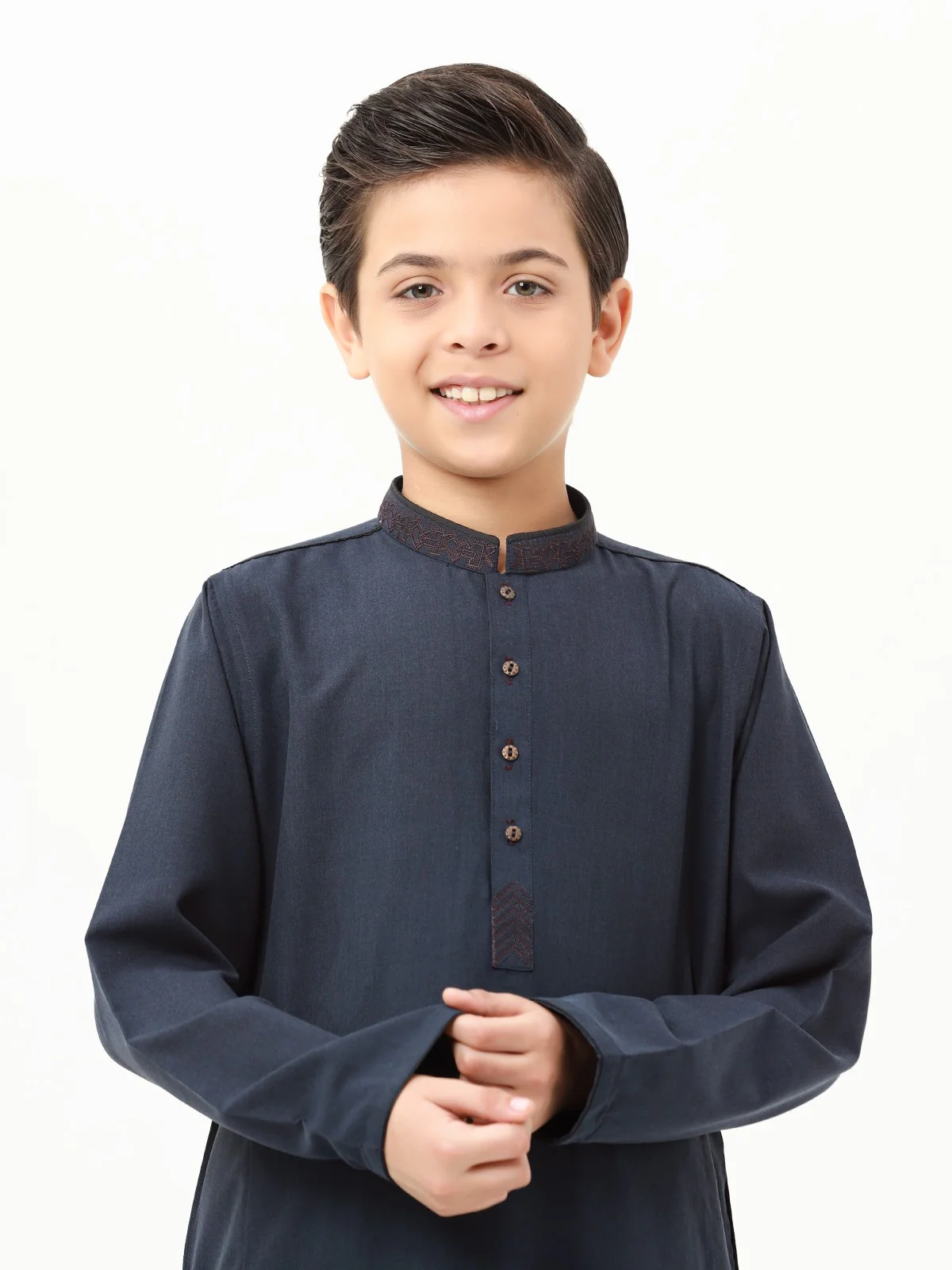 Boy's Navy Blue Kurta Shalwar - EBTKS23-3864 - Image 2