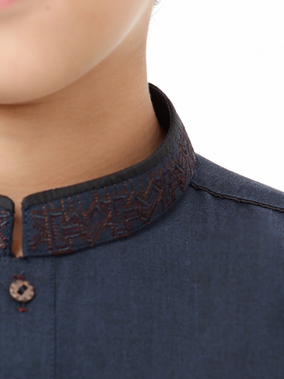 Boy's Navy Blue Kurta Shalwar - EBTKS23-3864 - Image 3