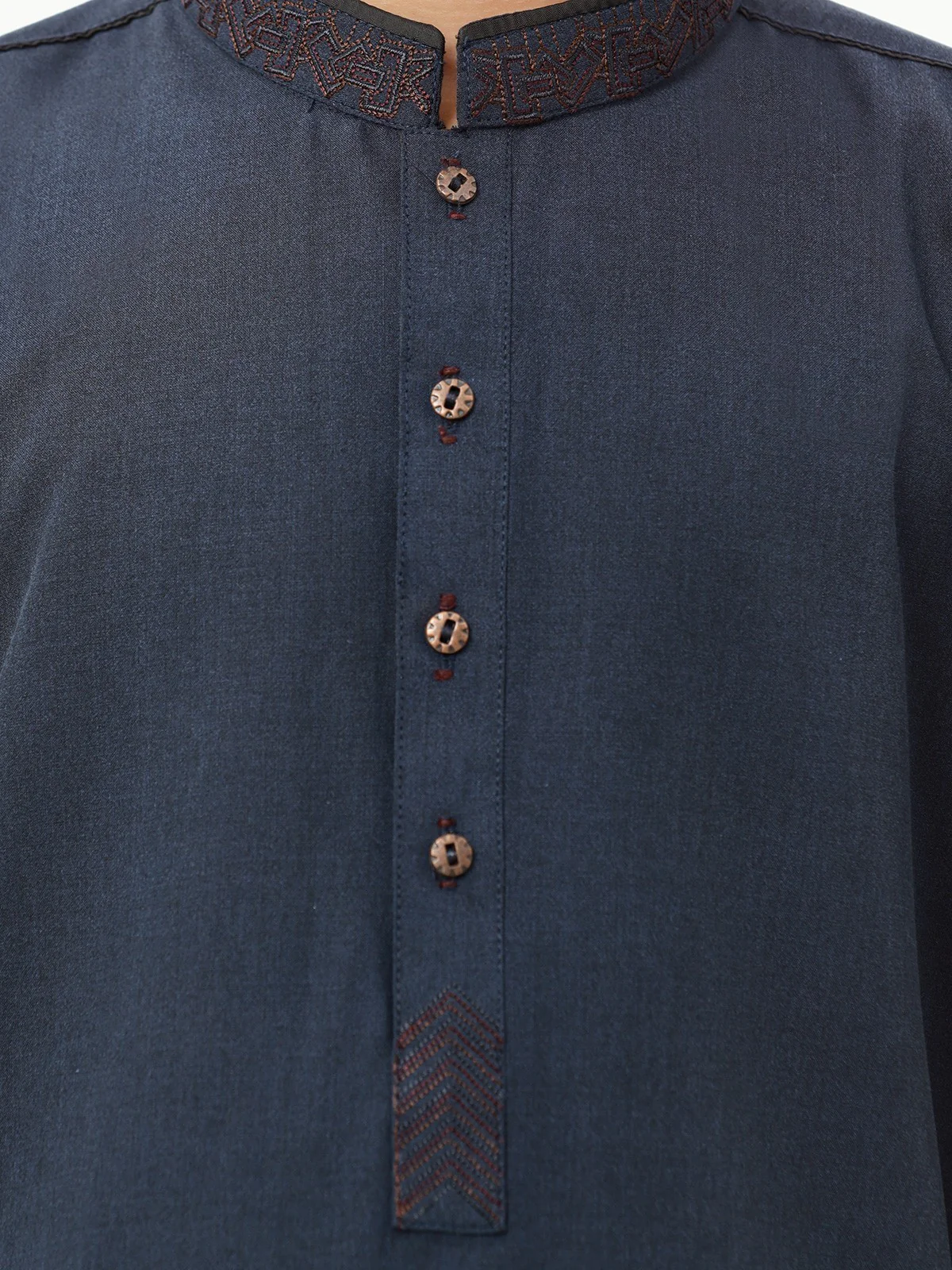 Boy's Navy Blue Kurta Shalwar - EBTKS23-3864 - Image 4