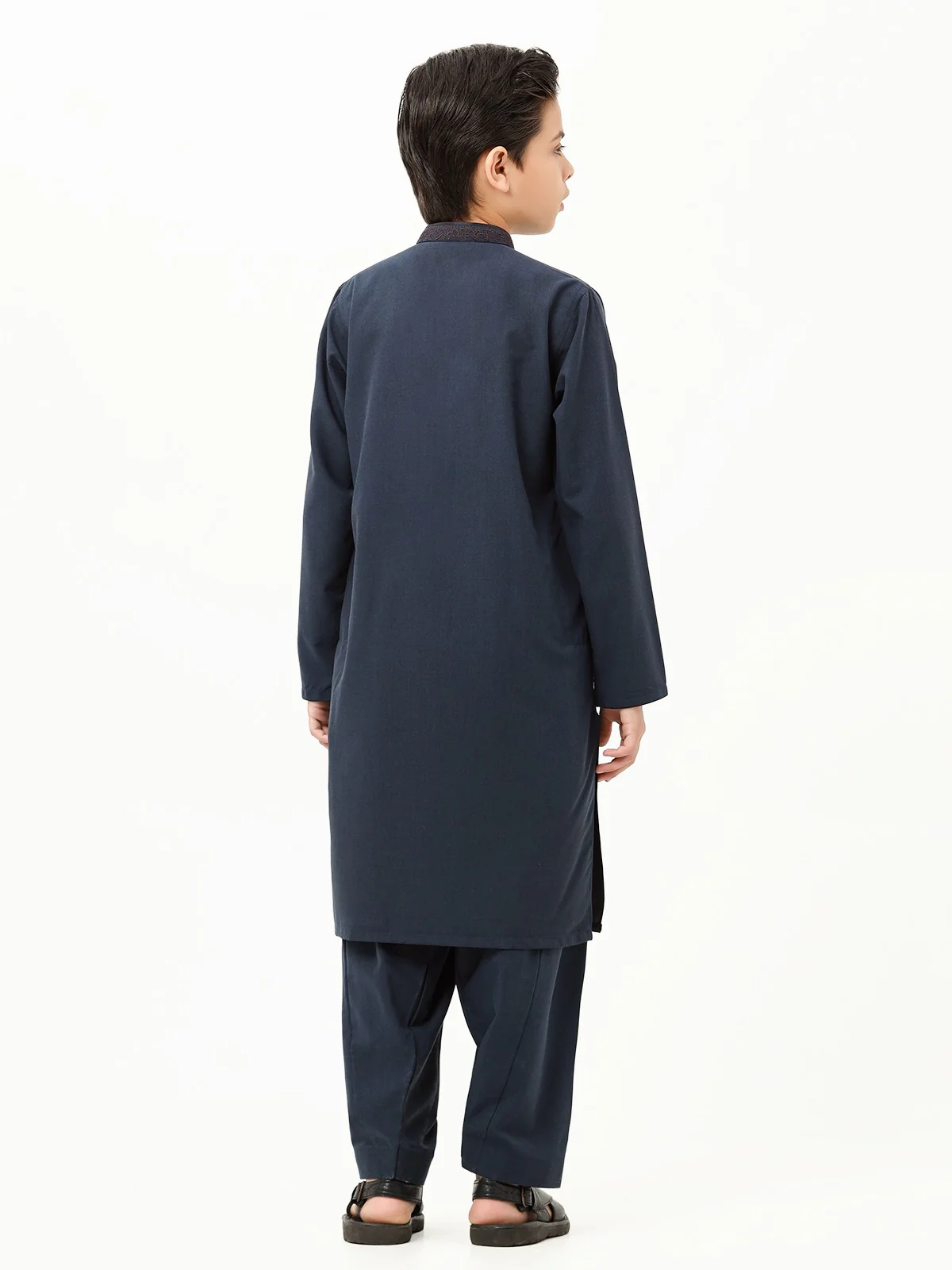 Boy's Navy Blue Kurta Shalwar - EBTKS23-3864 - Image 5