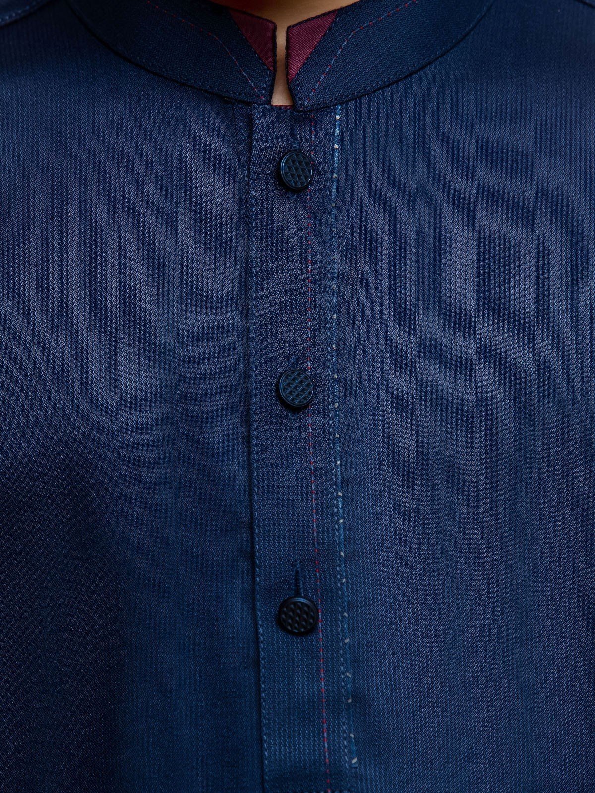 Boy's Navy Blue Kurta Shalwar - EBTKS23-3905 - Image 3
