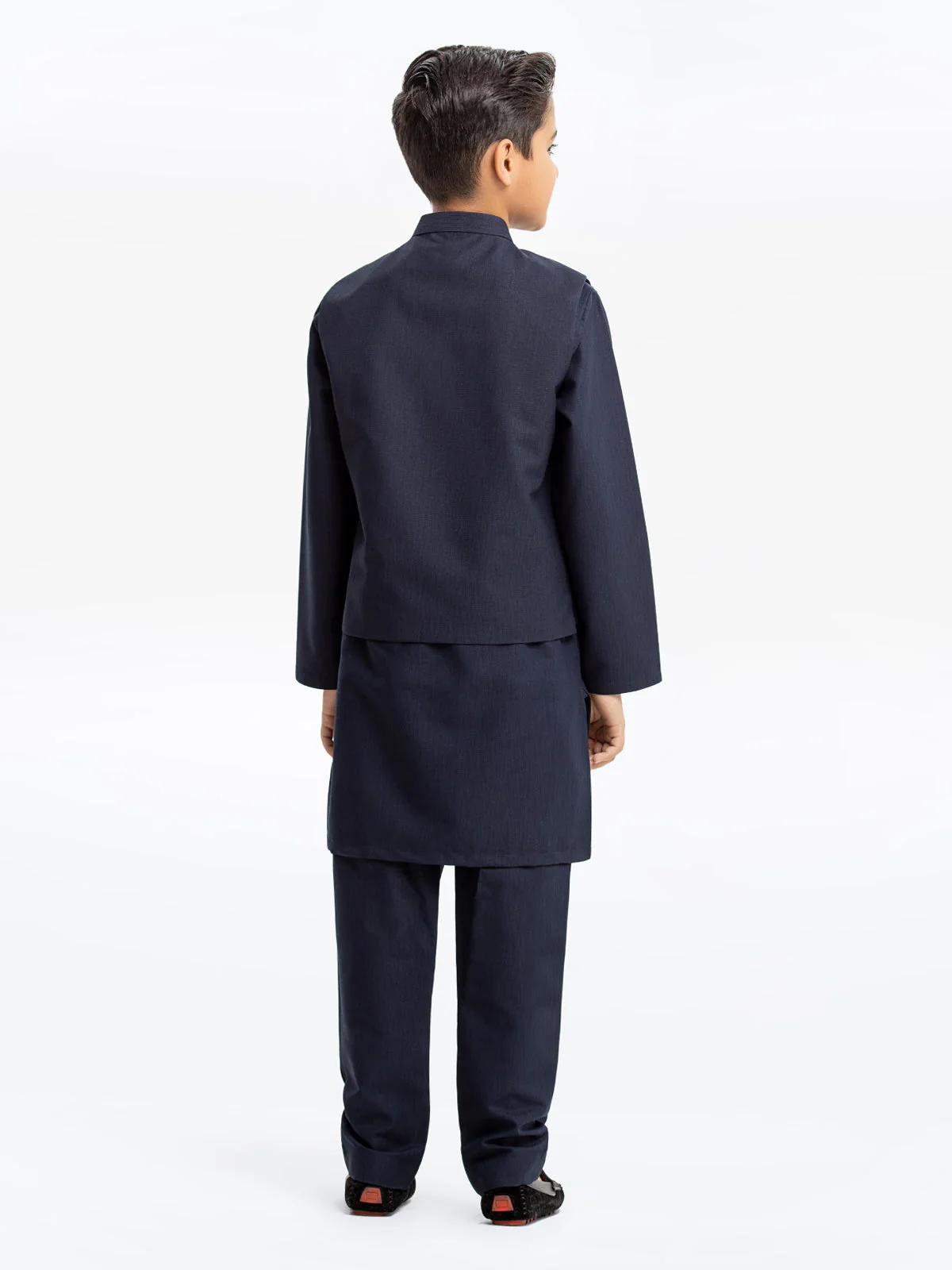 Boy's Navy Blue Waist Coat Suit - EBTWCS23-25185 - Image 5