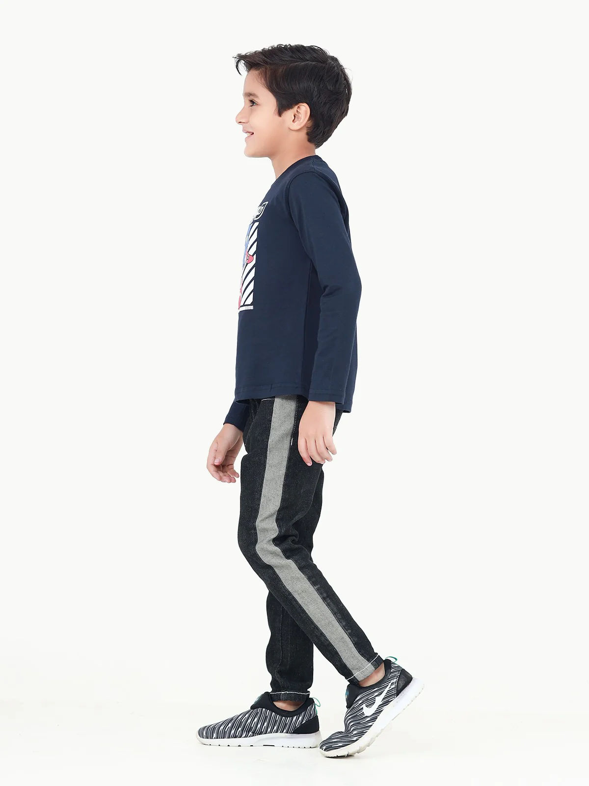 Boy's Navy Full Sleeve T-Shirt - EBTGF22-022 - Image 4