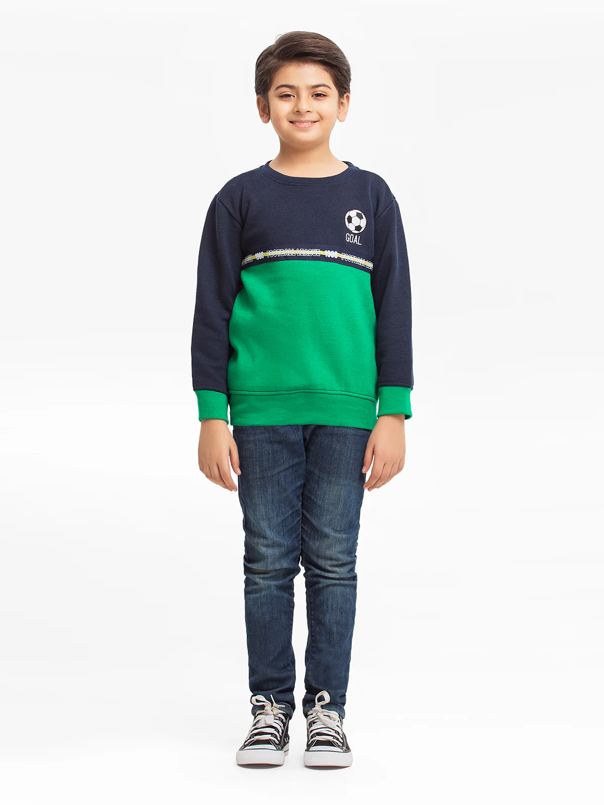 Boy's Navy & Green Sweatshirt - EBTSS23-011