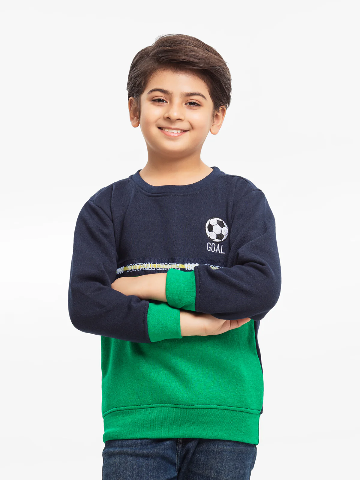 Boy's Navy & Green Sweatshirt - EBTSS23-011 - Image 2