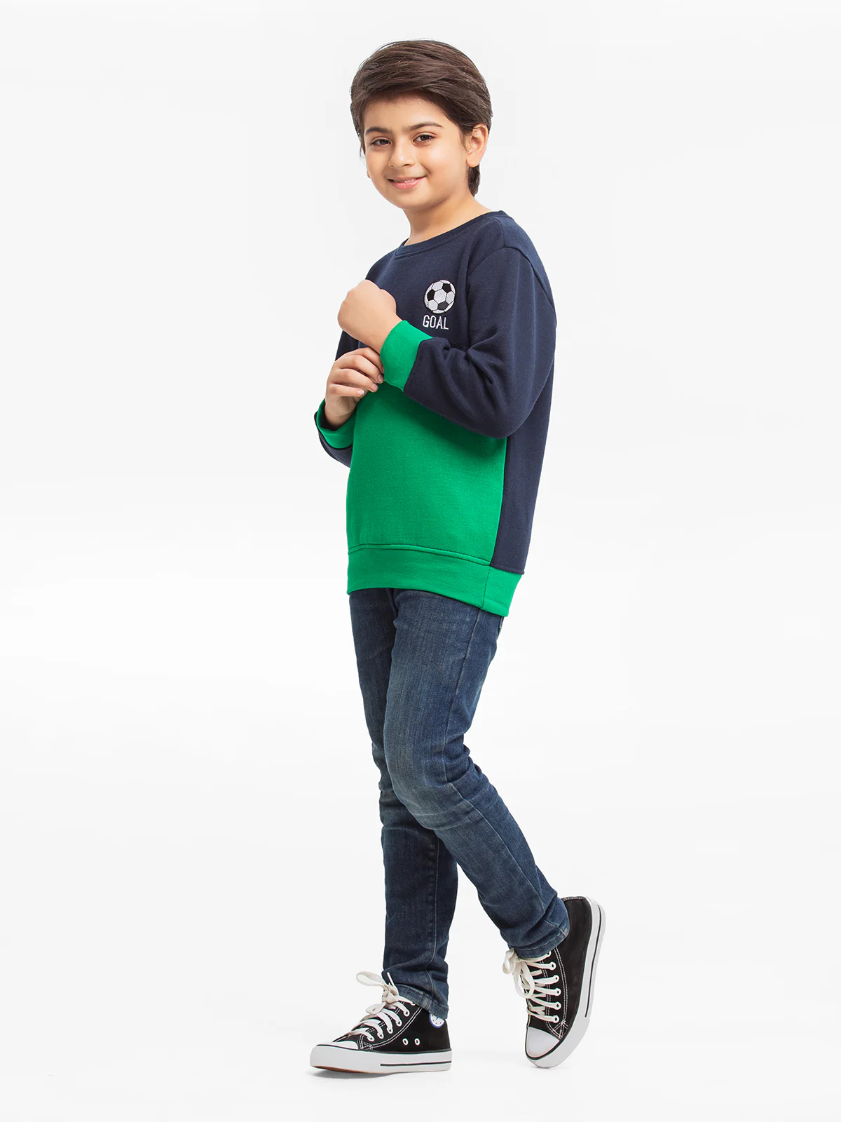 Boy's Navy & Green Sweatshirt - EBTSS23-011 - Image 3