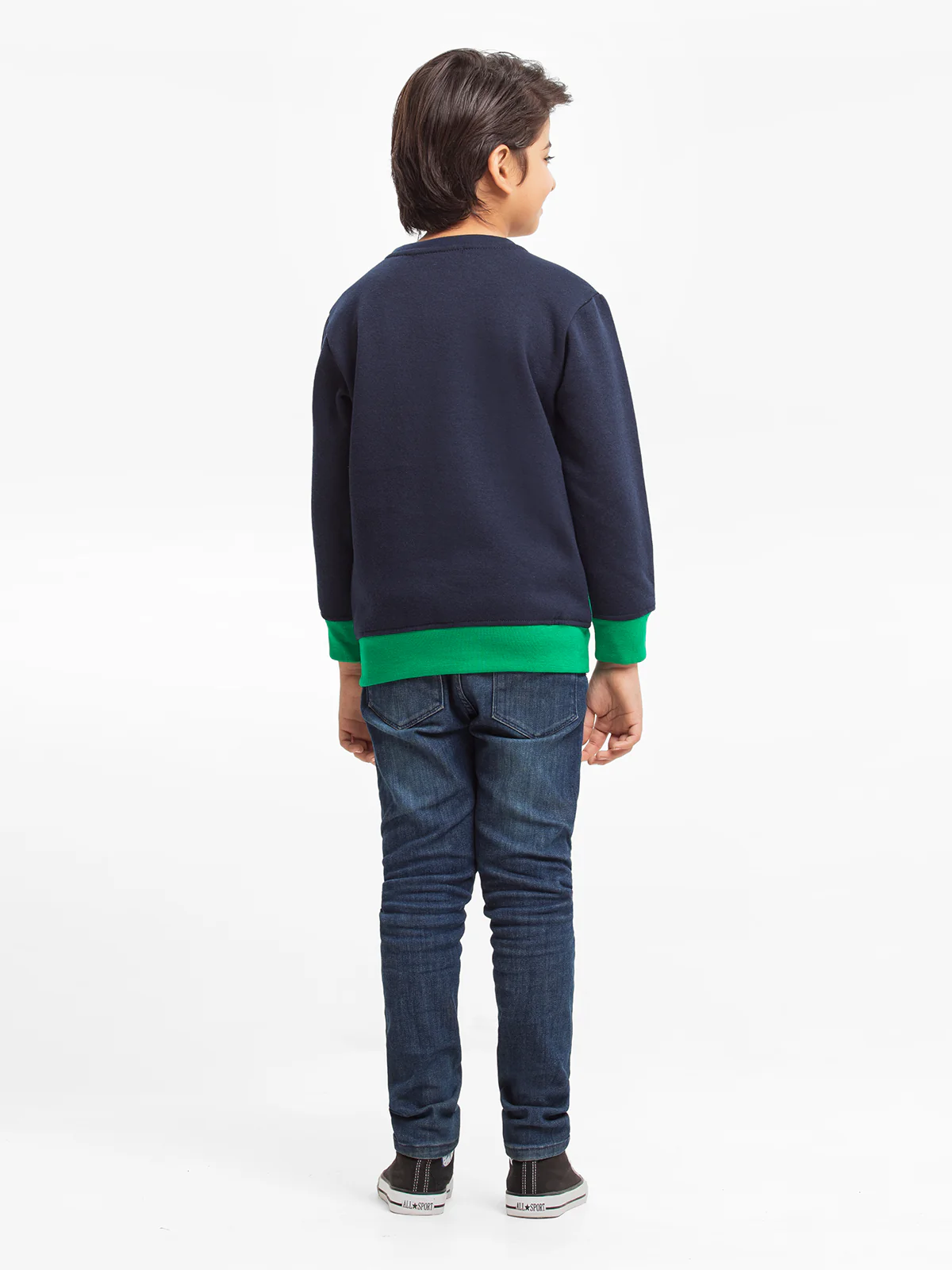 Boy's Navy & Green Sweatshirt - EBTSS23-011 - Image 5