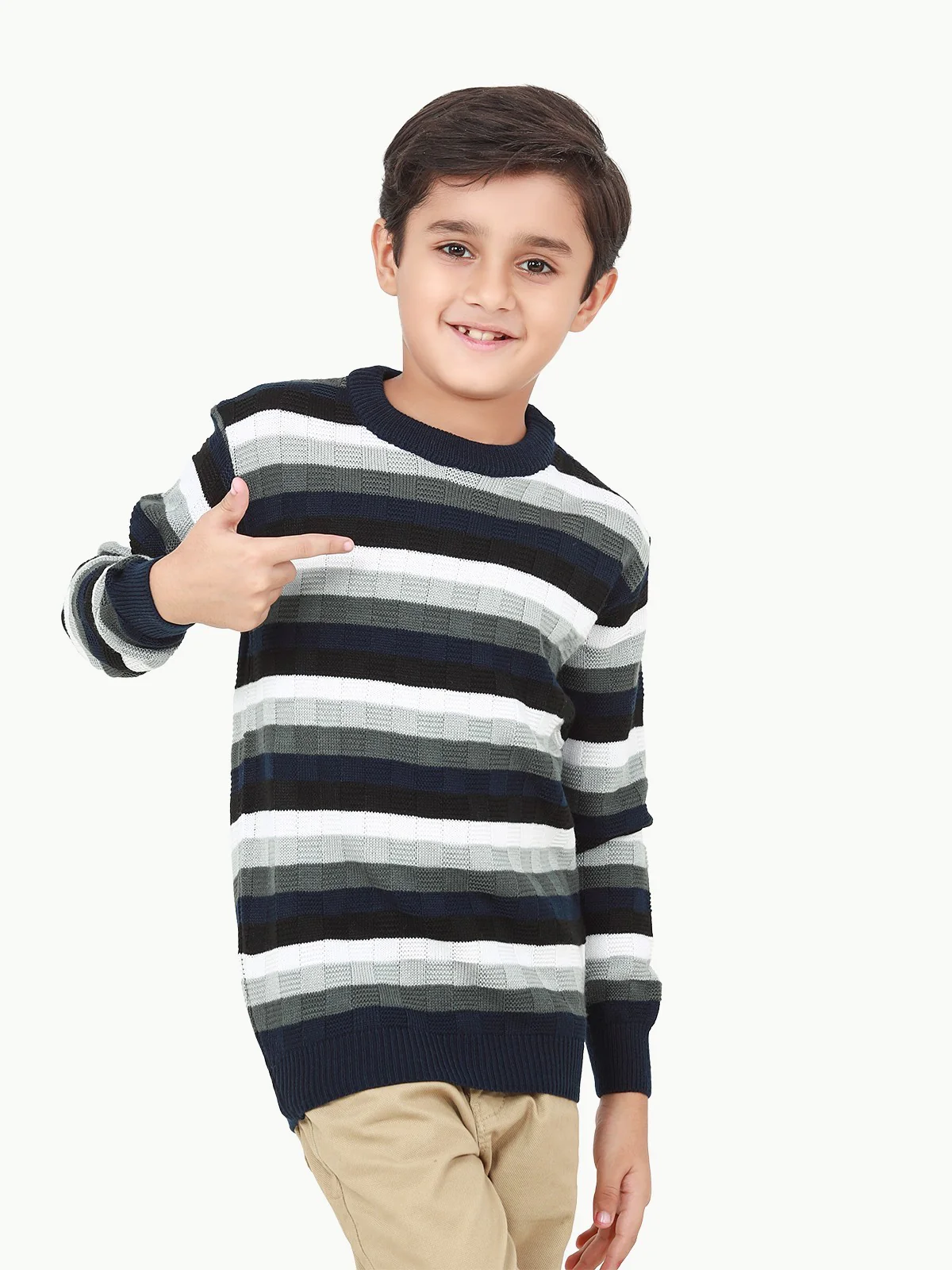 Boy's Navy & Grey Sweater - EBTSWT22-006 - Image 2