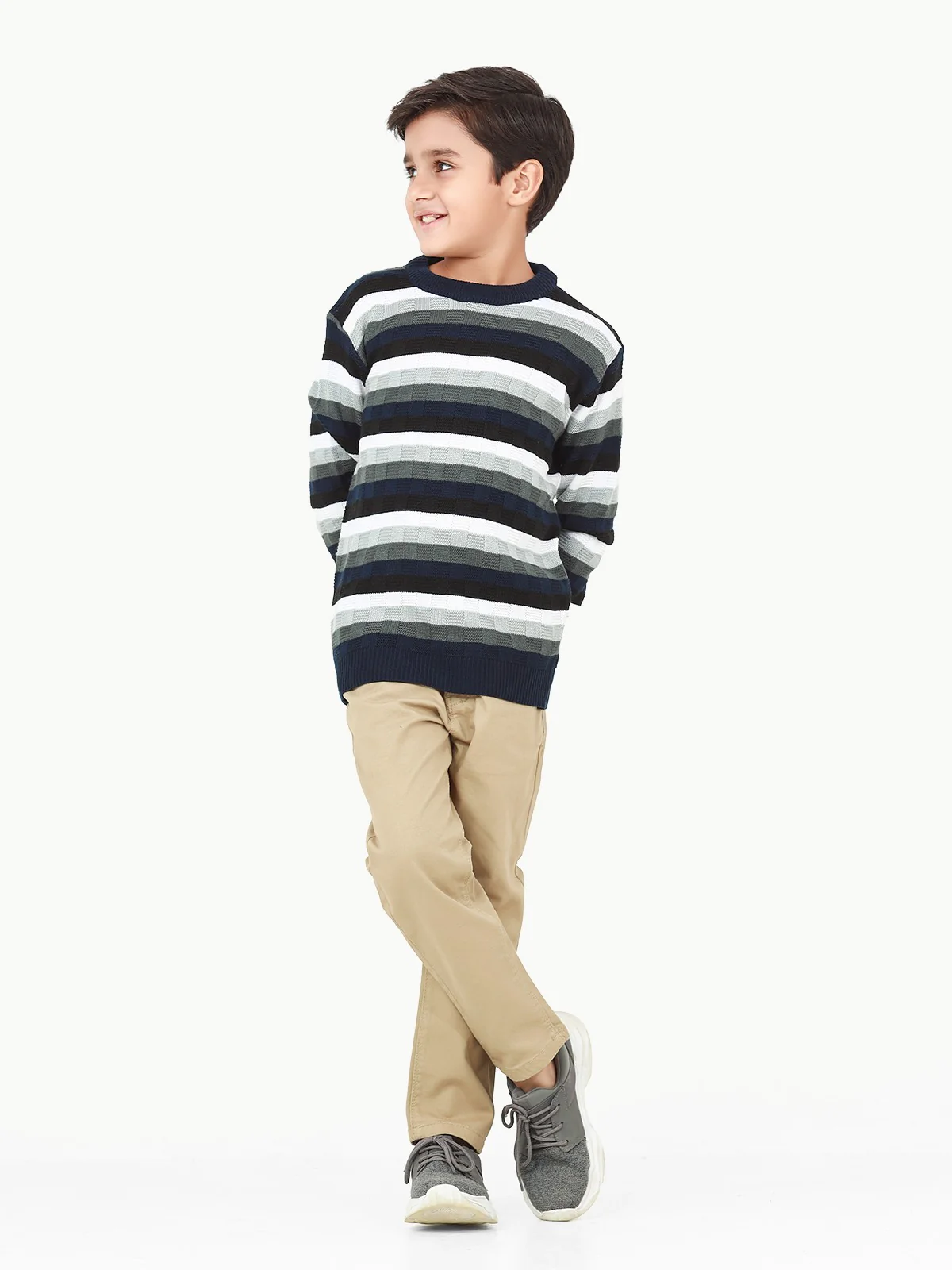 Boy's Navy & Grey Sweater - EBTSWT22-006 - Image 4