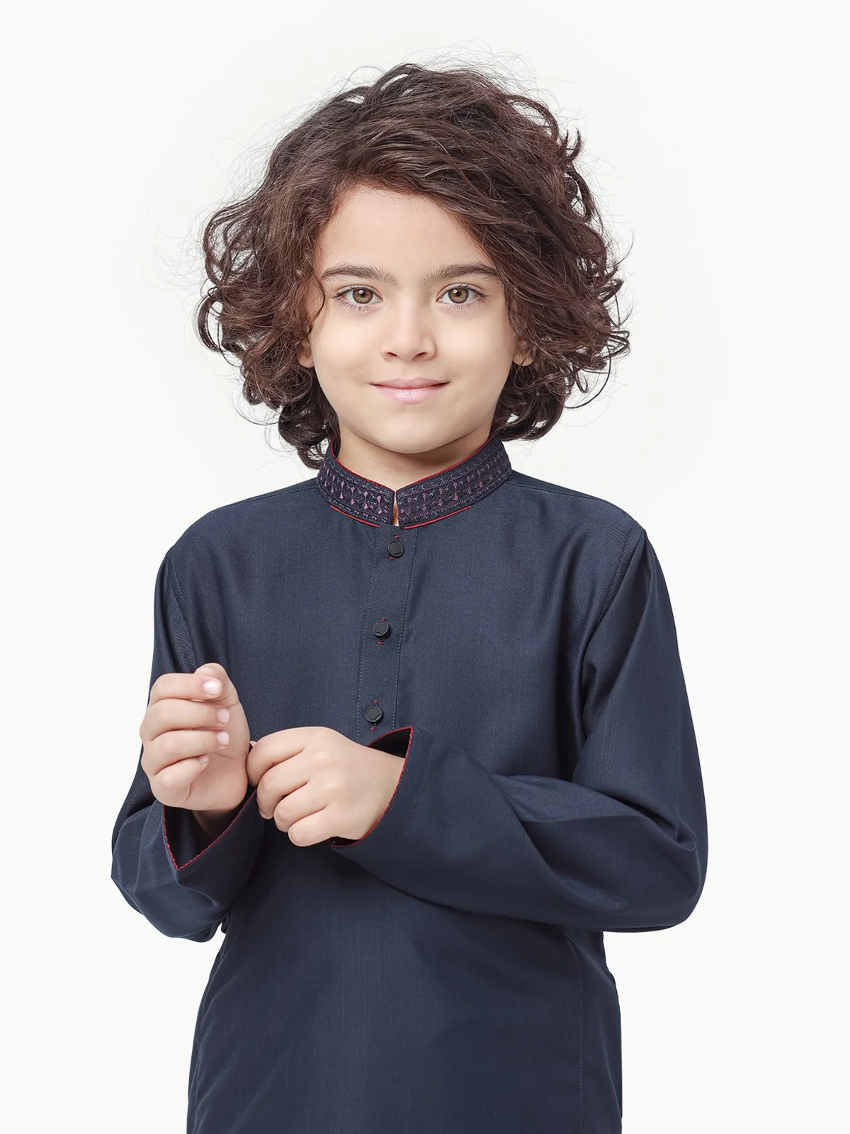 Boy's Navy Kurta Shalwar - EBTKS23-3854 - Image 2