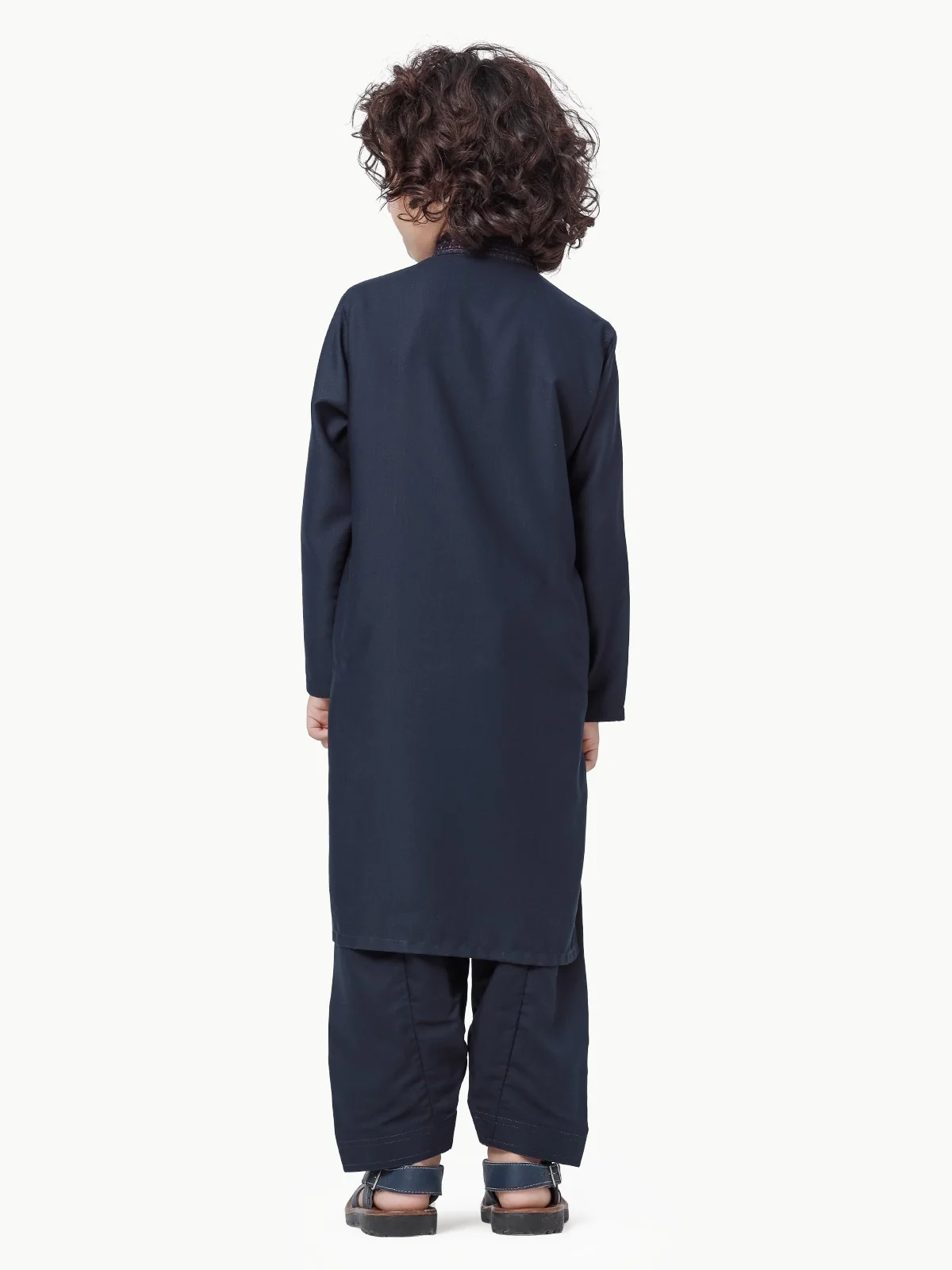 Boy's Navy Kurta Shalwar - EBTKS23-3854 - Image 4