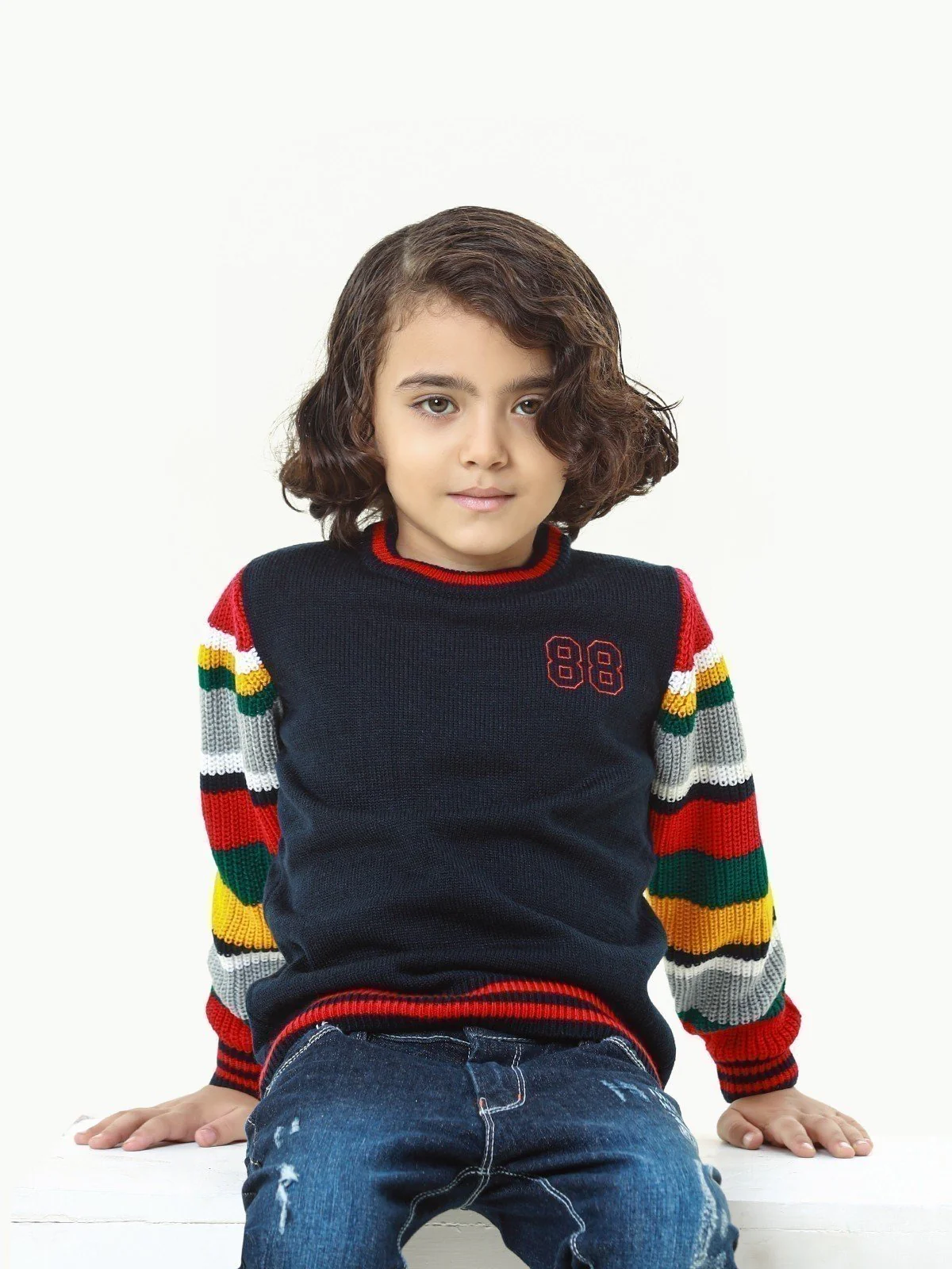Boy's Navy Multi Sweater - EBTSWT22-012 - Image 2