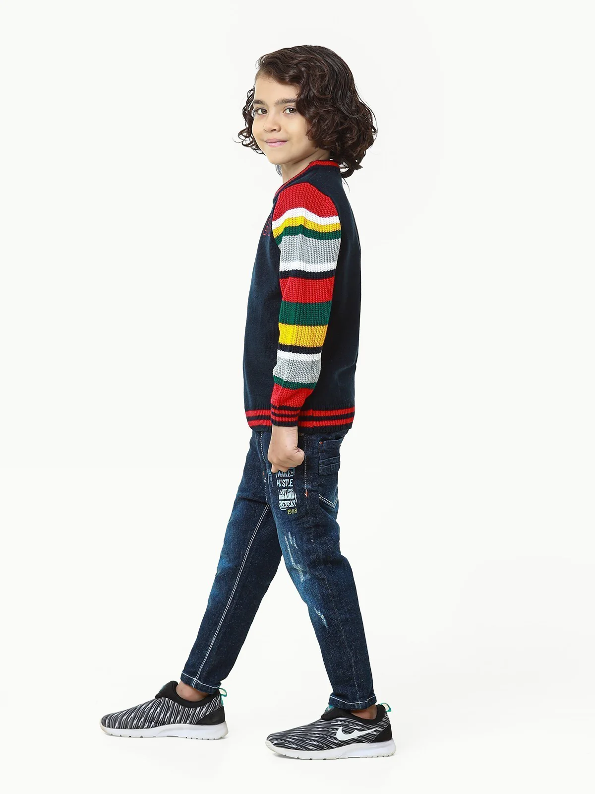 Boy's Navy Multi Sweater - EBTSWT22-012 - Image 3