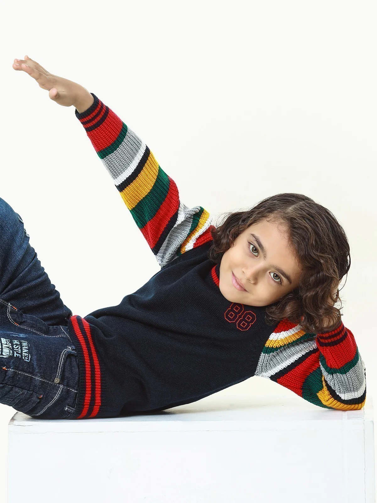 Boy's Navy Multi Sweater - EBTSWT22-012 - Image 4