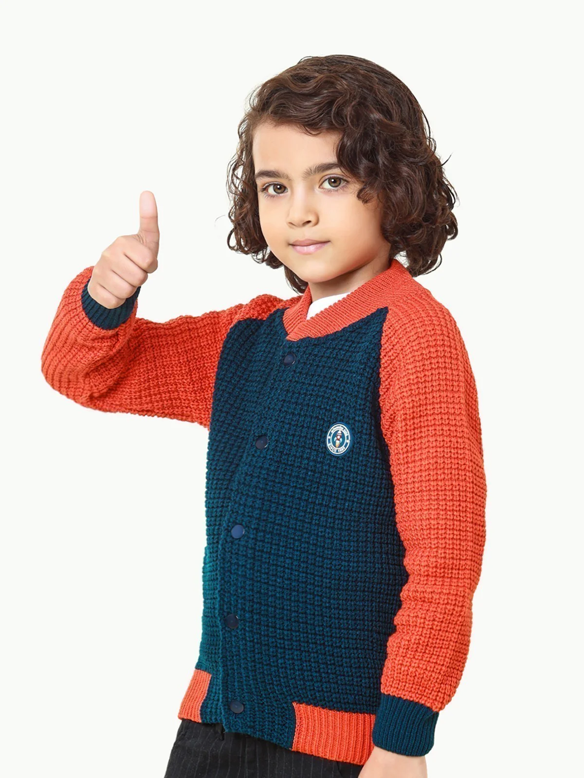Boy's Navy & Orange Sweater - EBTSWT22-002 - Image 3