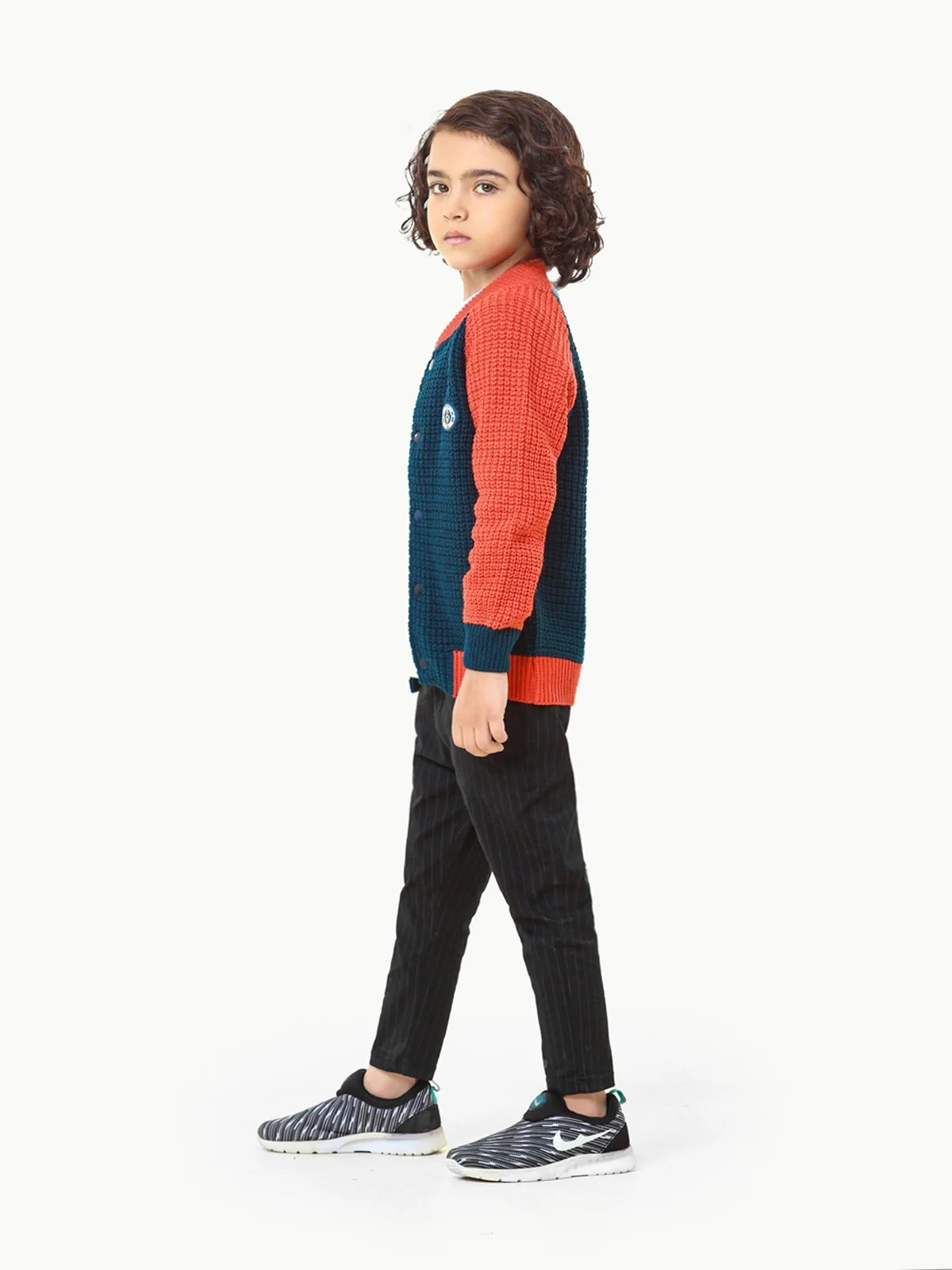 Boy's Navy & Orange Sweater - EBTSWT22-002 - Image 4