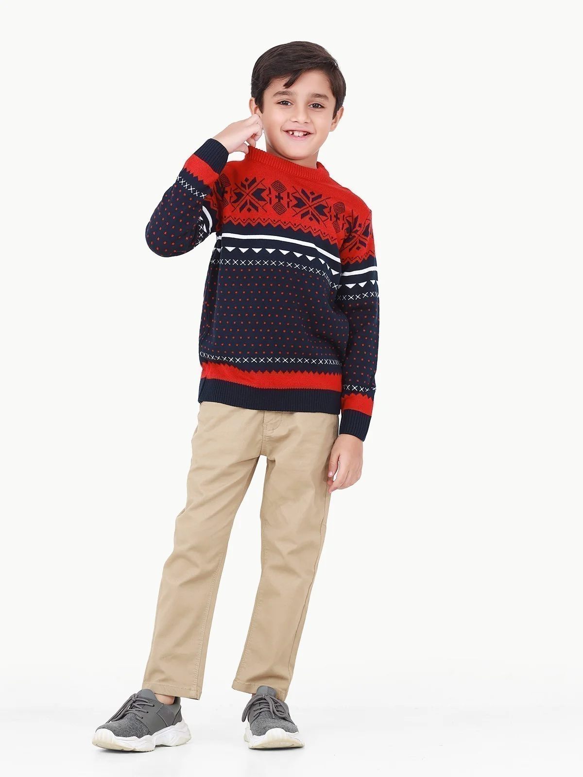 Boy's Navy & Red Sweater - EBTSWT22-005 - Image 2